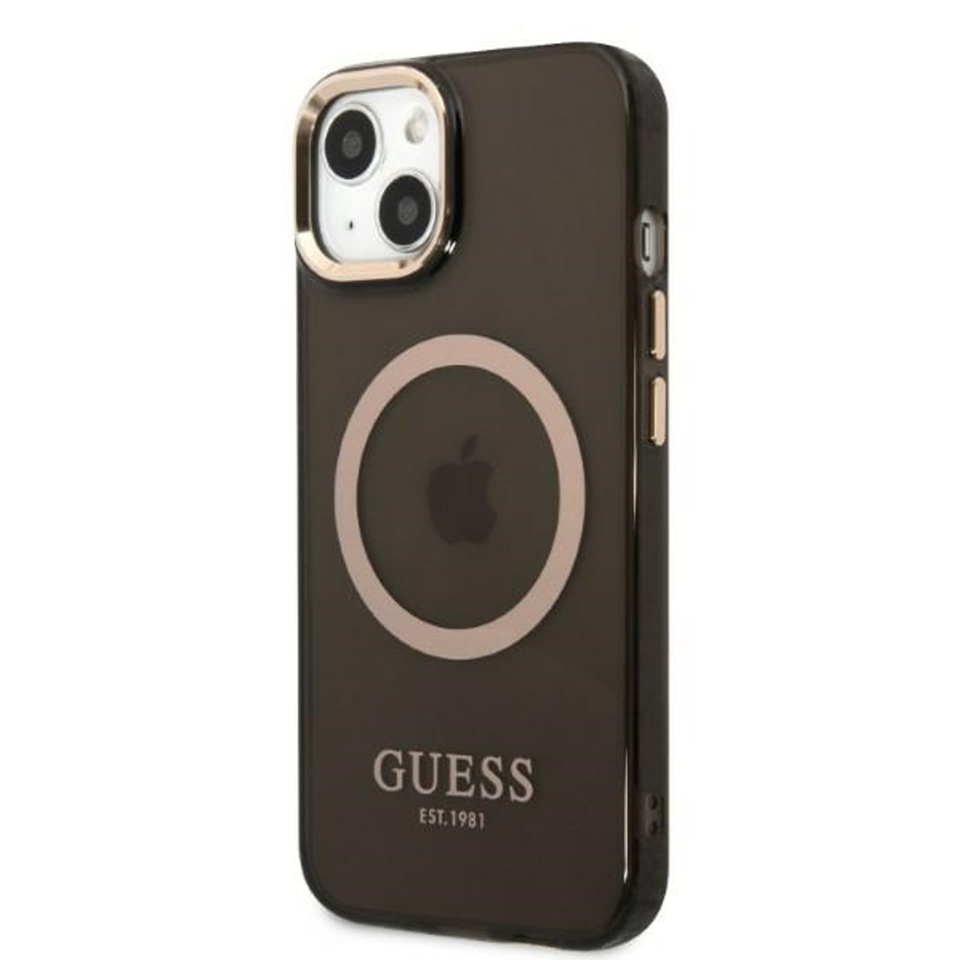 

Guess GUHMP13MHTCMK iPhone 13 6,1" czarny/black hard case Gold Outline Translucent MagSafe