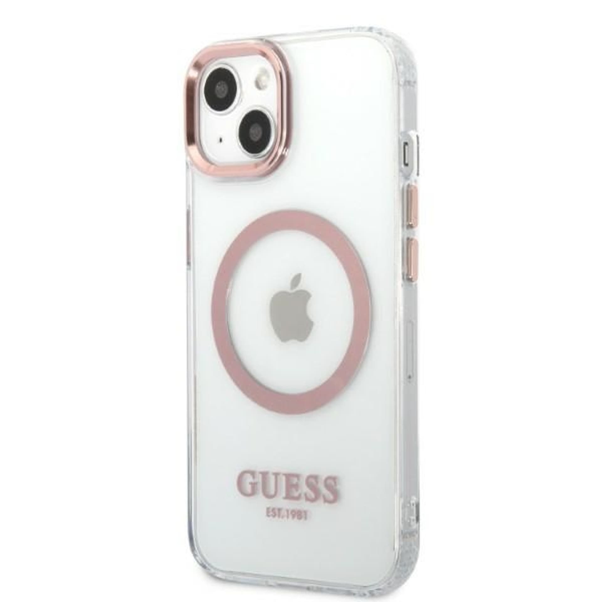 

Guess GUHMP13MHTRMP iPhone 13 6,1" różowy/pink hard case Metal Outline Magsafe
