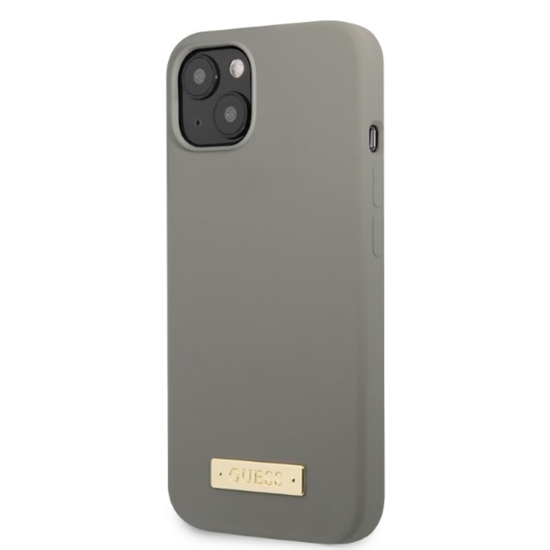 

Guess GUHMP13MSPLG iPhone 13 6,1" szary/grey hard case Silicone Logo Plate MagSafe