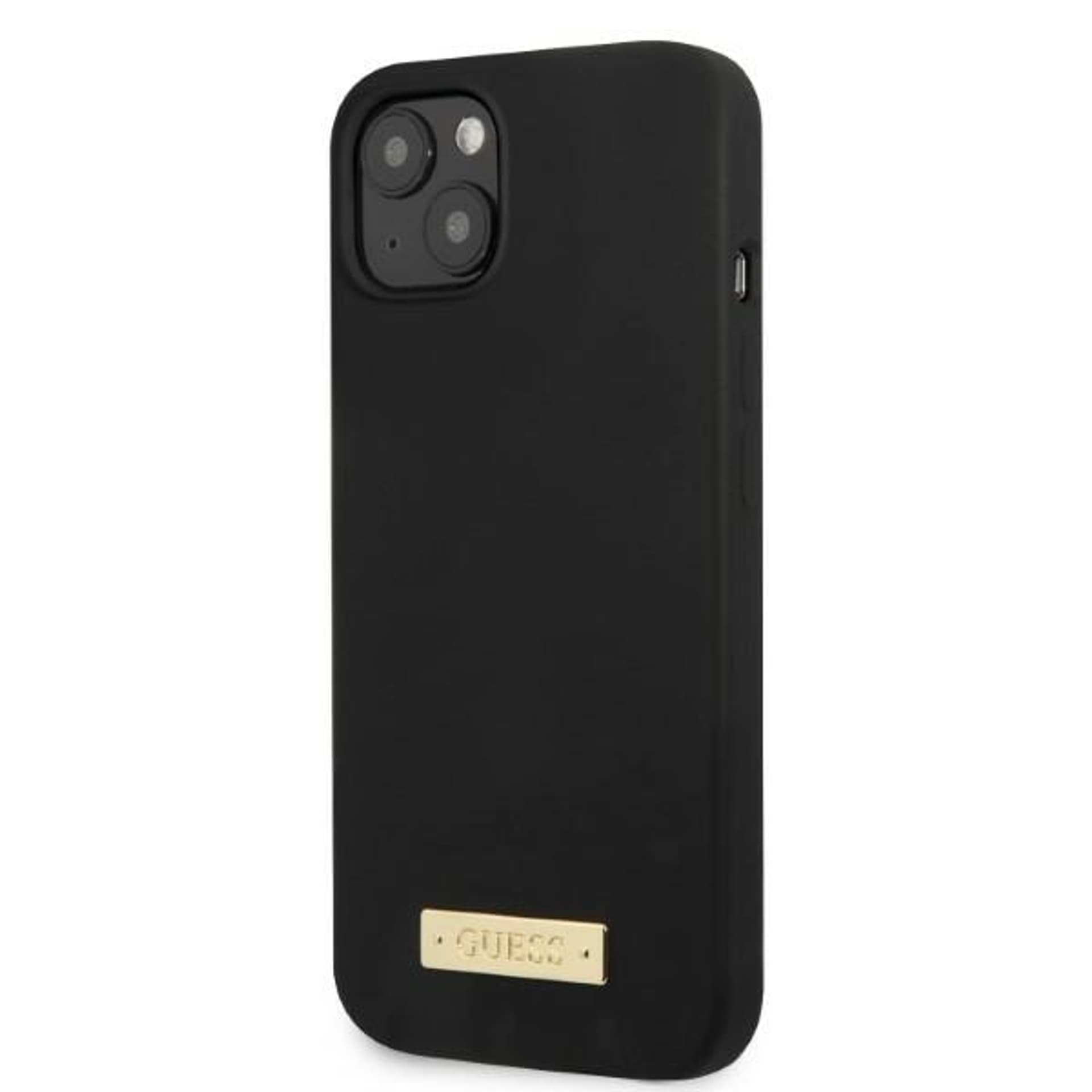 

Guess GUHMP13MSPLK iPhone 13 6,1" czarny/black hard case Silicone Logo Plate MagSafe