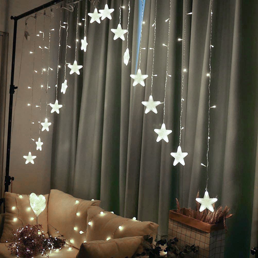 

Lampki gwiazdki światełka świąteczne wiszące kurtyna 4m 136 LED