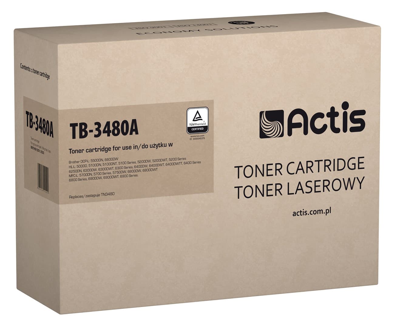 

Toner ACTIS TB-3480A (zamiennik Brother TN-3480; Standard; 8000 stron; czarny)