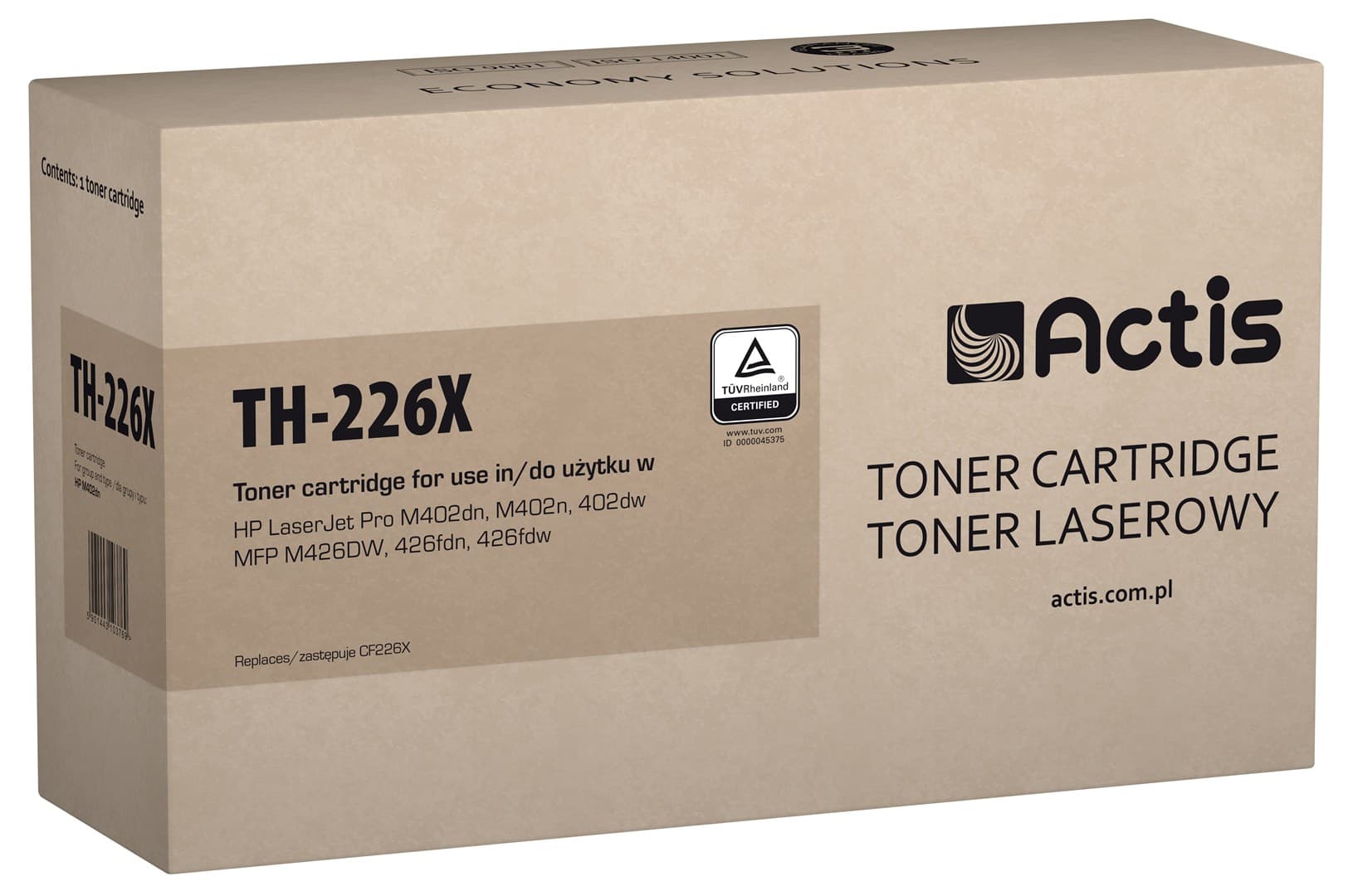 

Toner ACTIS TH-226X (zamiennik HP 226X CF226X; Standard; 9000 stron; czarny)