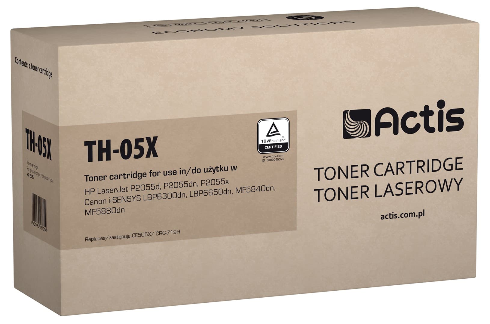 

Toner ACTIS TH-05X (zamiennik HP 05X CE505X, Canon CRG-719H; Standard; 6500 stron; czarny)