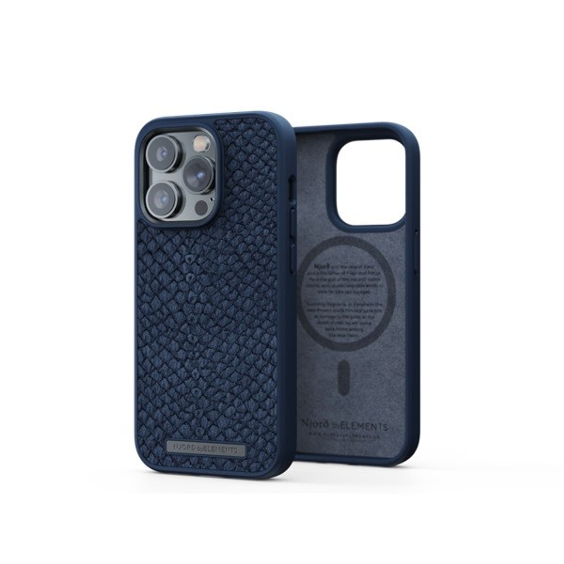 

Etui ze skóry łososia do iPhone 14 Pro niebieski
