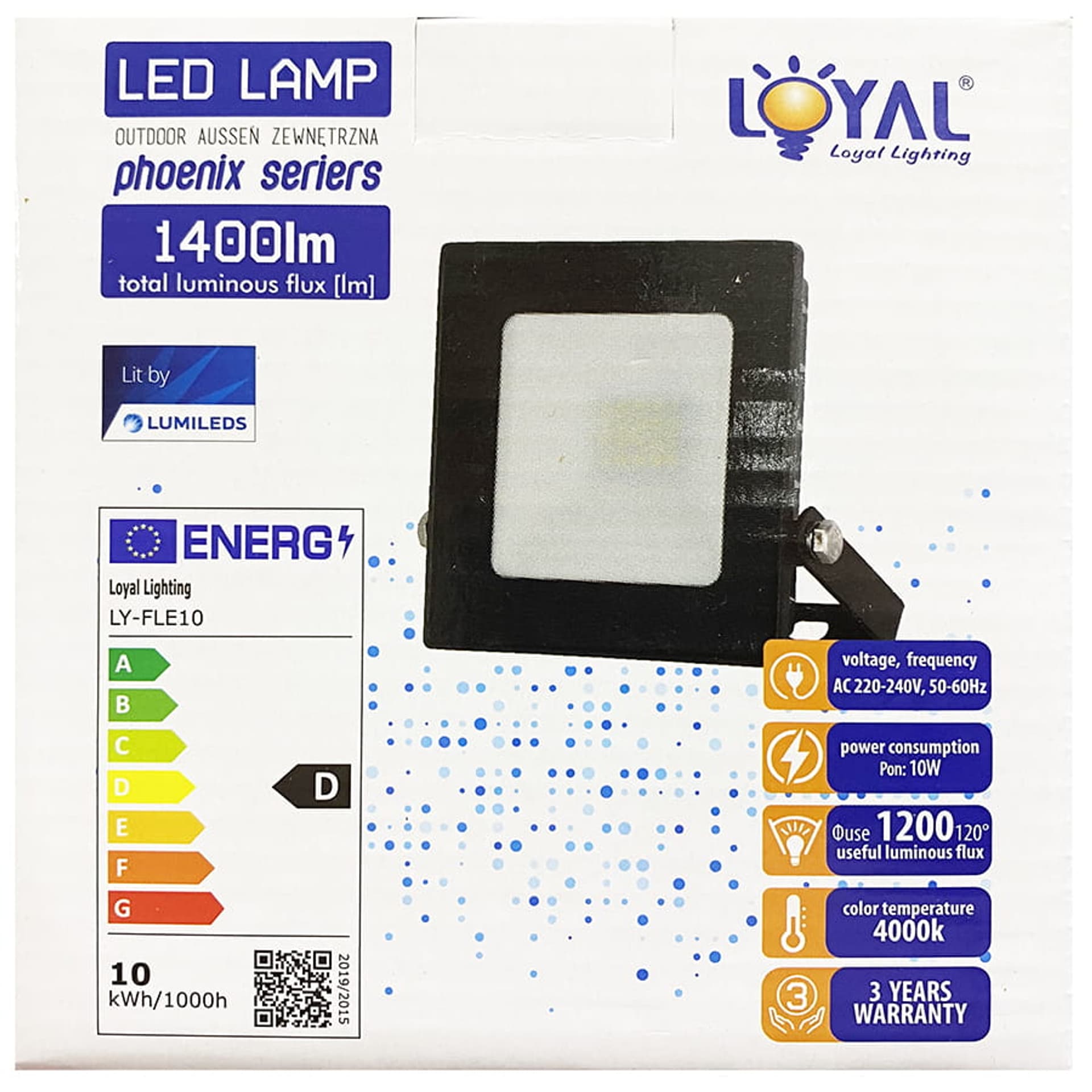 

Reflektor LED zewnętrzny Lumileds (10 W, 1400 lm, IP65)
