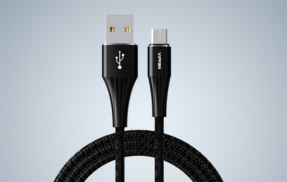 

Kabel USB do Micro USB Vipfan A01, 3A, 1.2m, z oplotem (czarny)