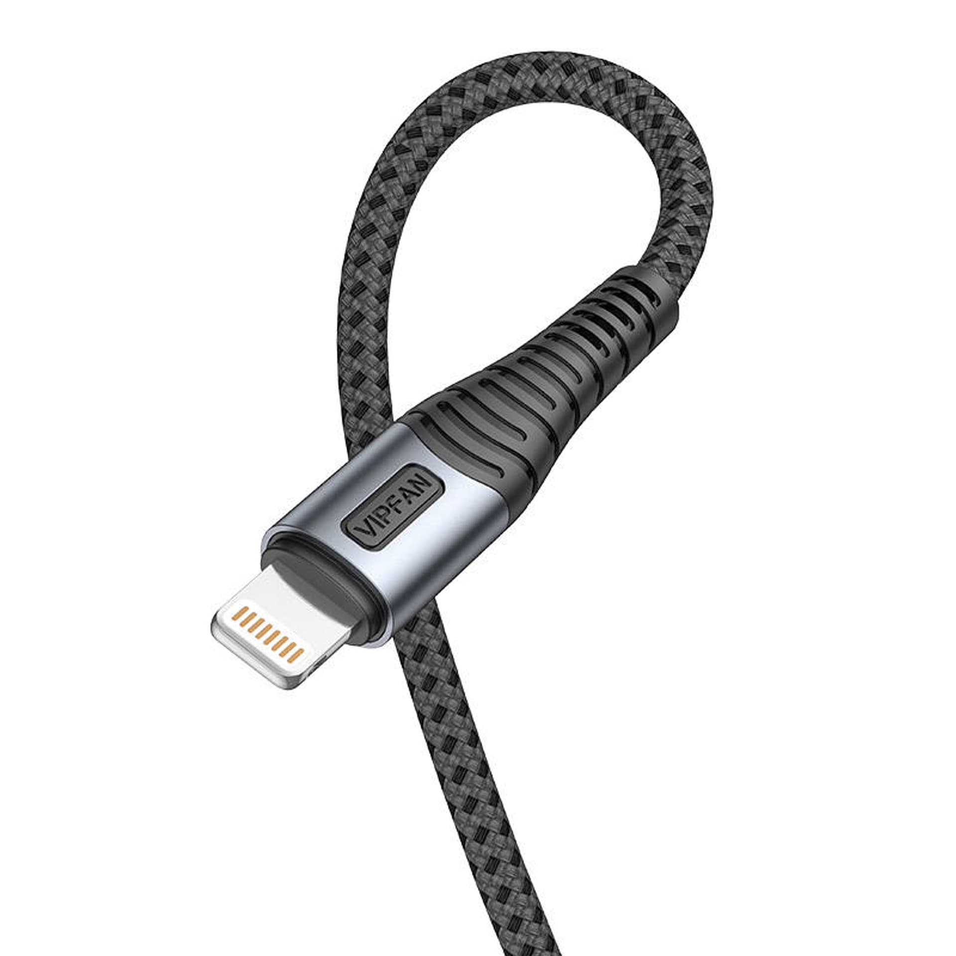 

Kabel USB do Lightning Vipfan X10, 3A, 1.2m, z oplotem (czarny)