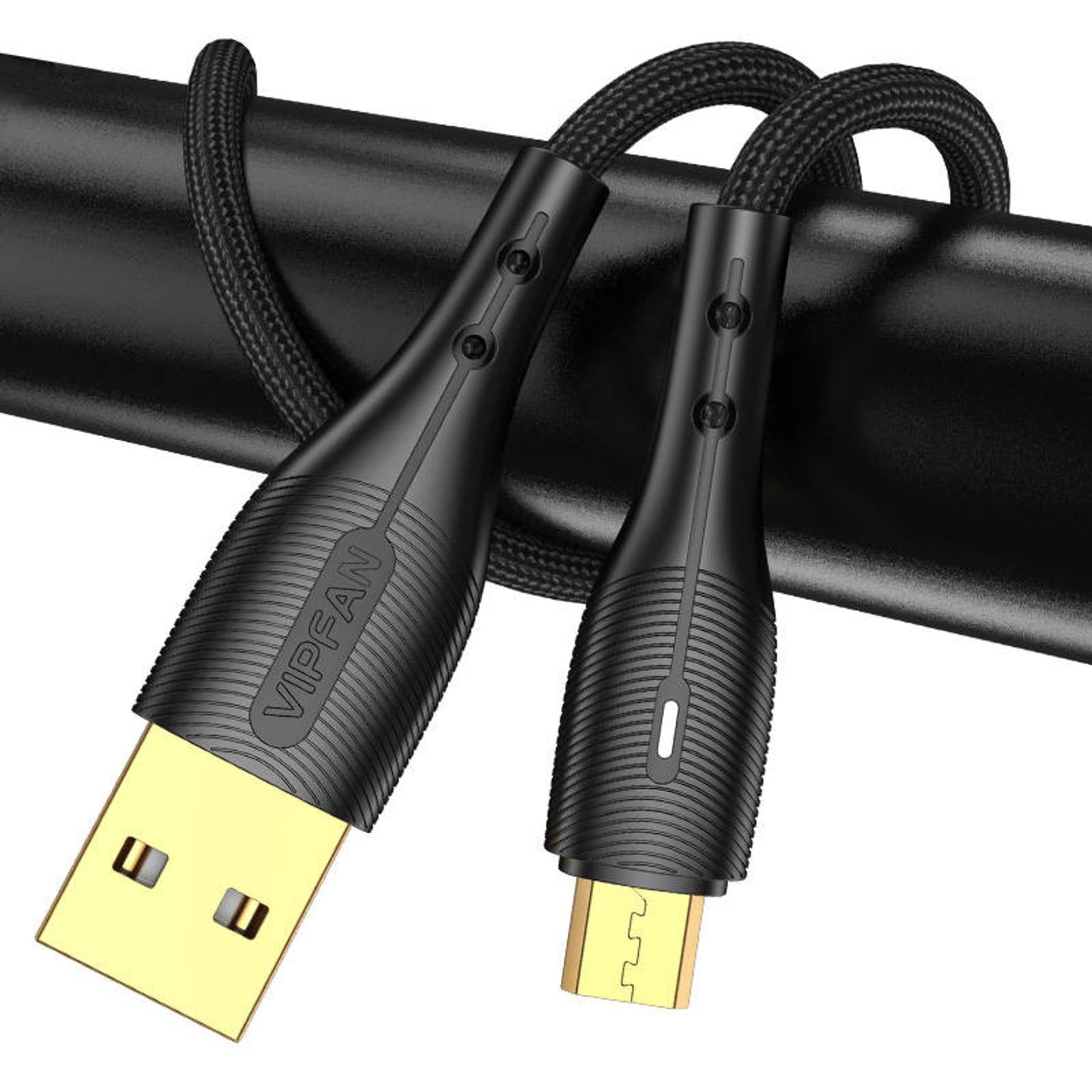 

Kabel USB do Micro USB Vipfan Nano Gold X07, 3A, 1.2m (czarny)