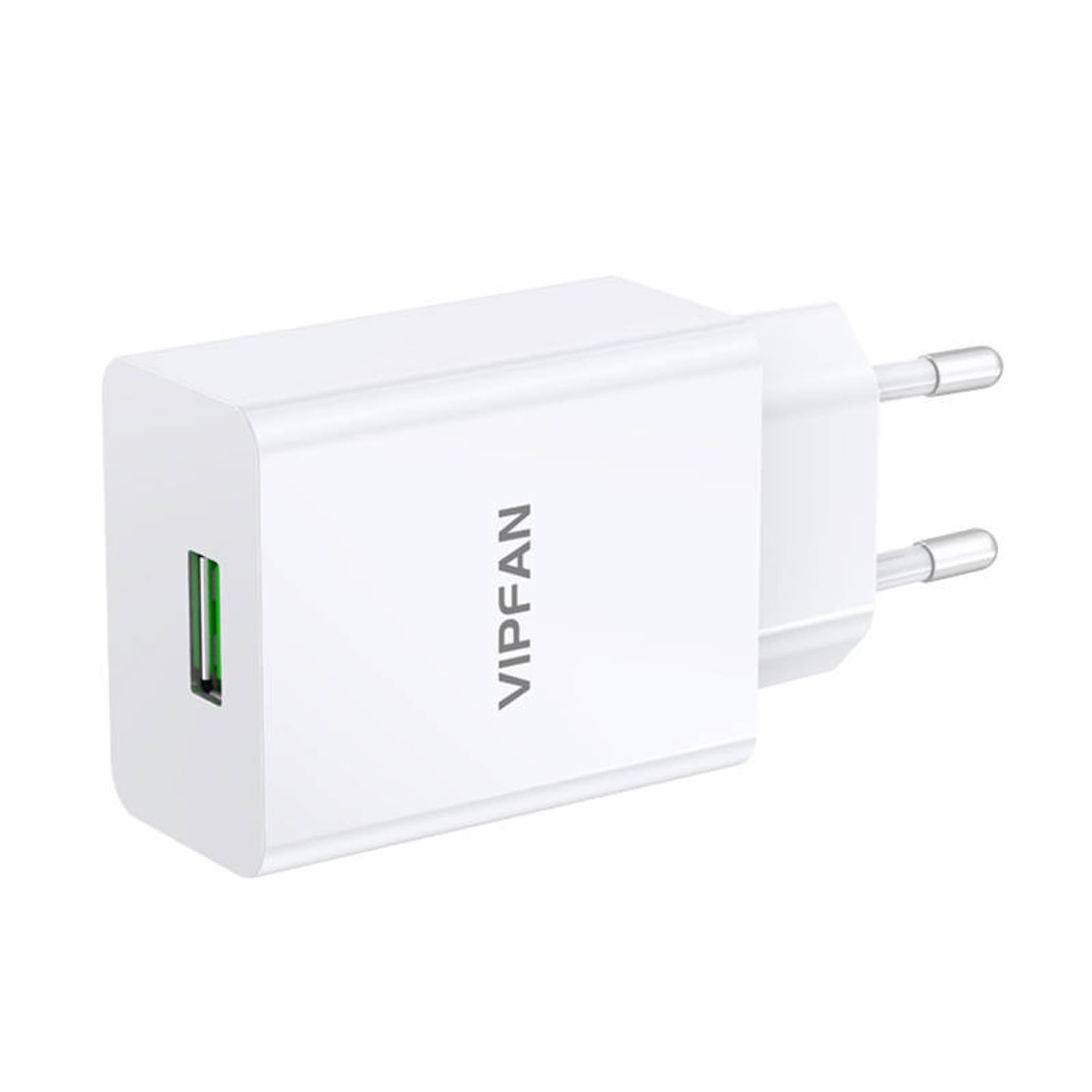 

Ładowarka sieciowa Vipfan E03, 1x USB, 18W, QC 3.0 + kabel Micro USB (biała)