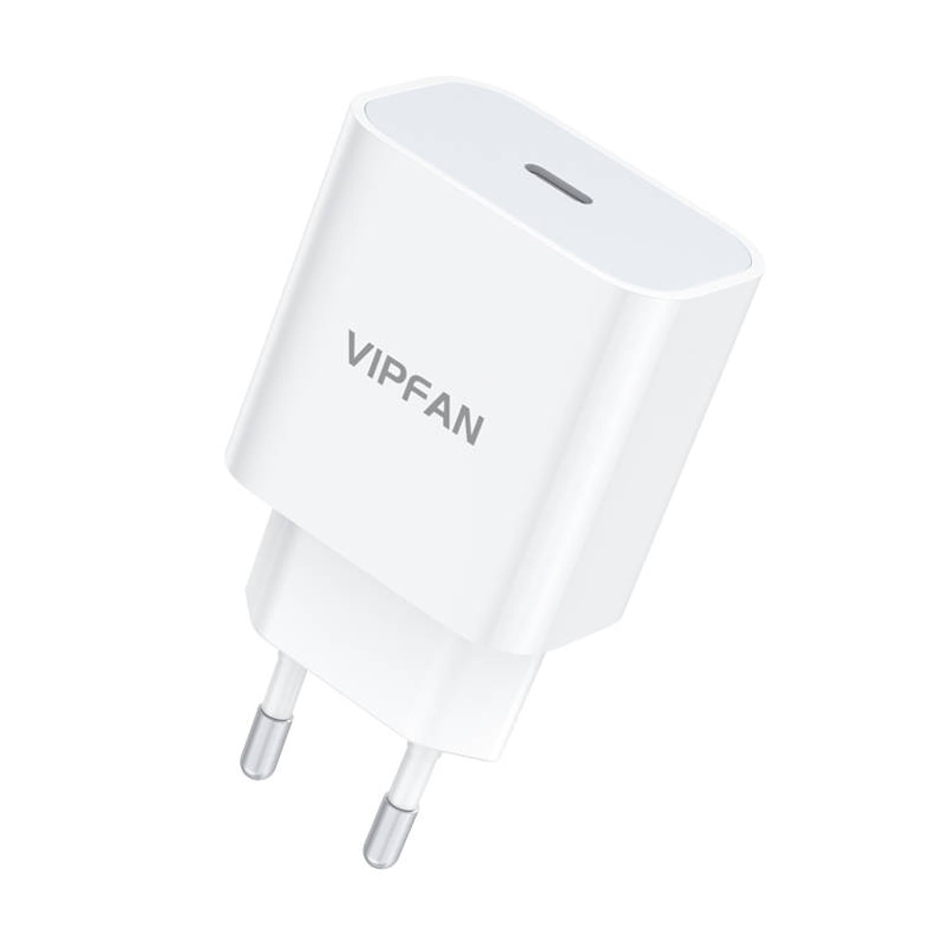 

Ładowarka sieciowa Vipfan E04, USB-C, 20W, QC 3.0 + kabel USB-C (biała)