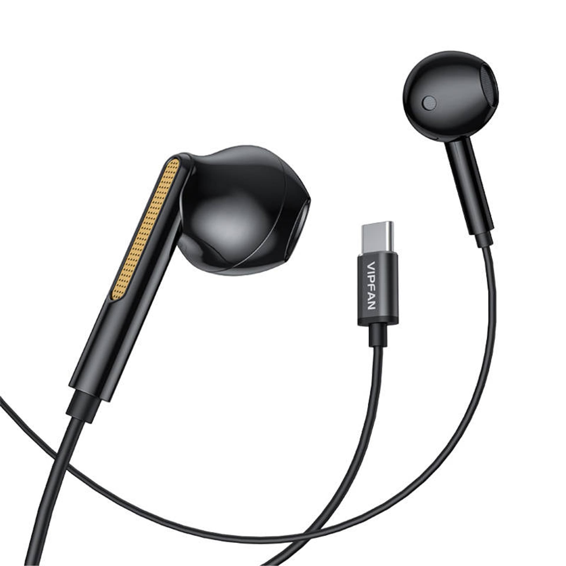 

Słuchawki douszne przewodowe Vipfan M11, USB-C (czarne)