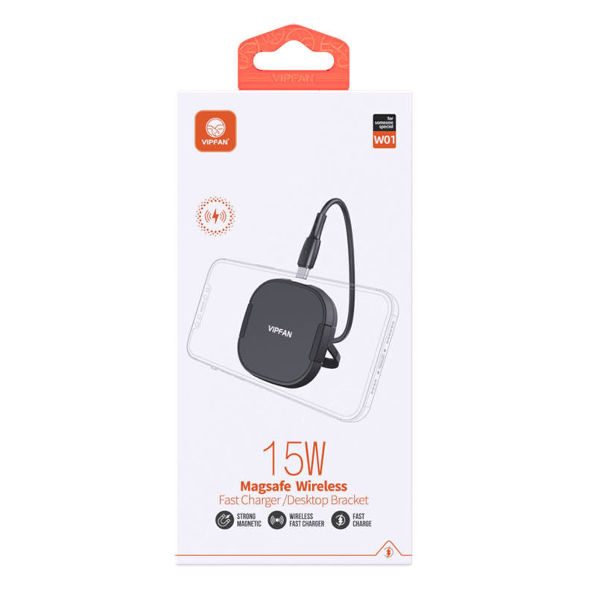 

Bezprzewodowa ładowarka indukcyjna Magsafe Vipfan W01, 15W (czarna)