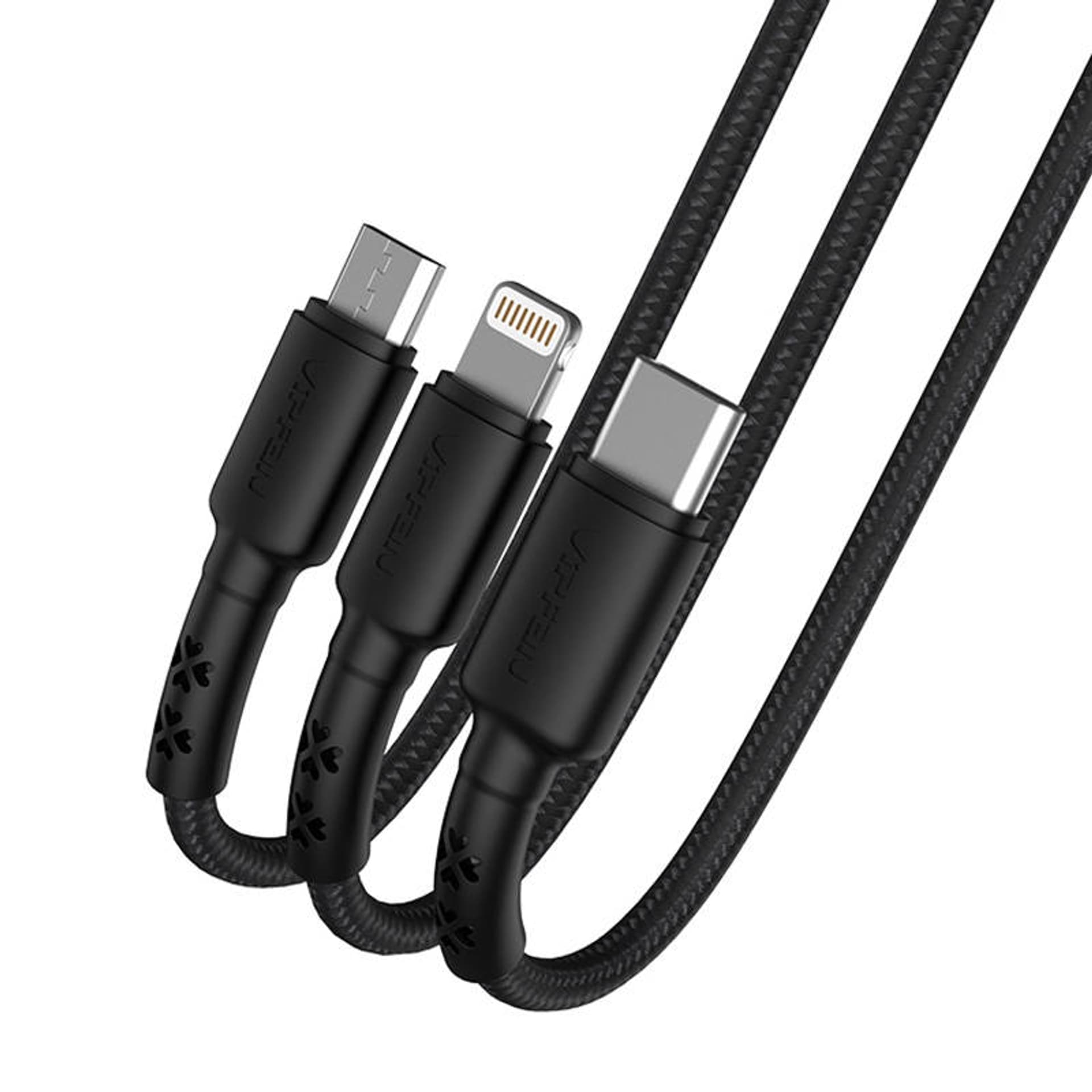 

Kabel USB Vipfan X02 3w1 USB-C / Lightning / Micro 3.5A 1.5m (czarny)