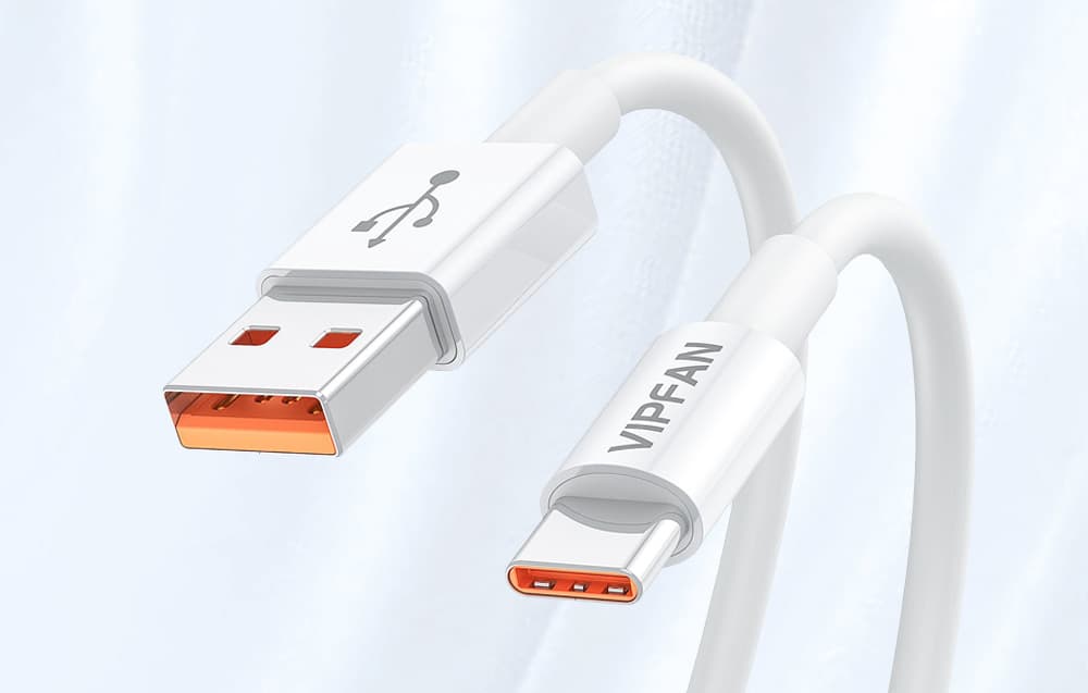 

Kabel USB do USB-C Vipfan X17, 6A, 1.2m (biały)