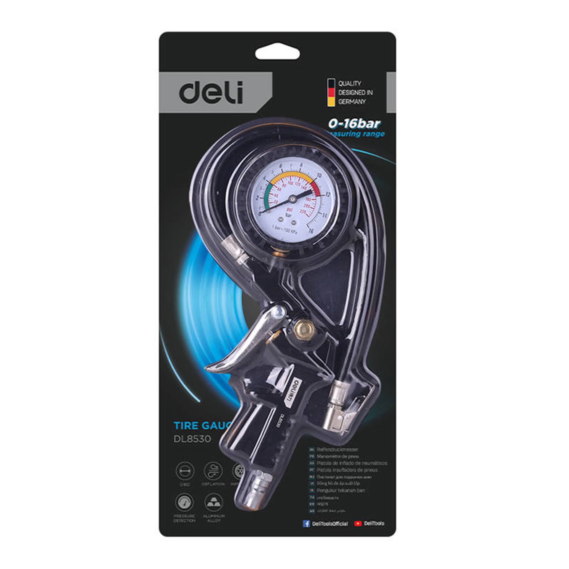 

Ciśnieniomierz do kół / opon Deli Tools EDL8530, manometr