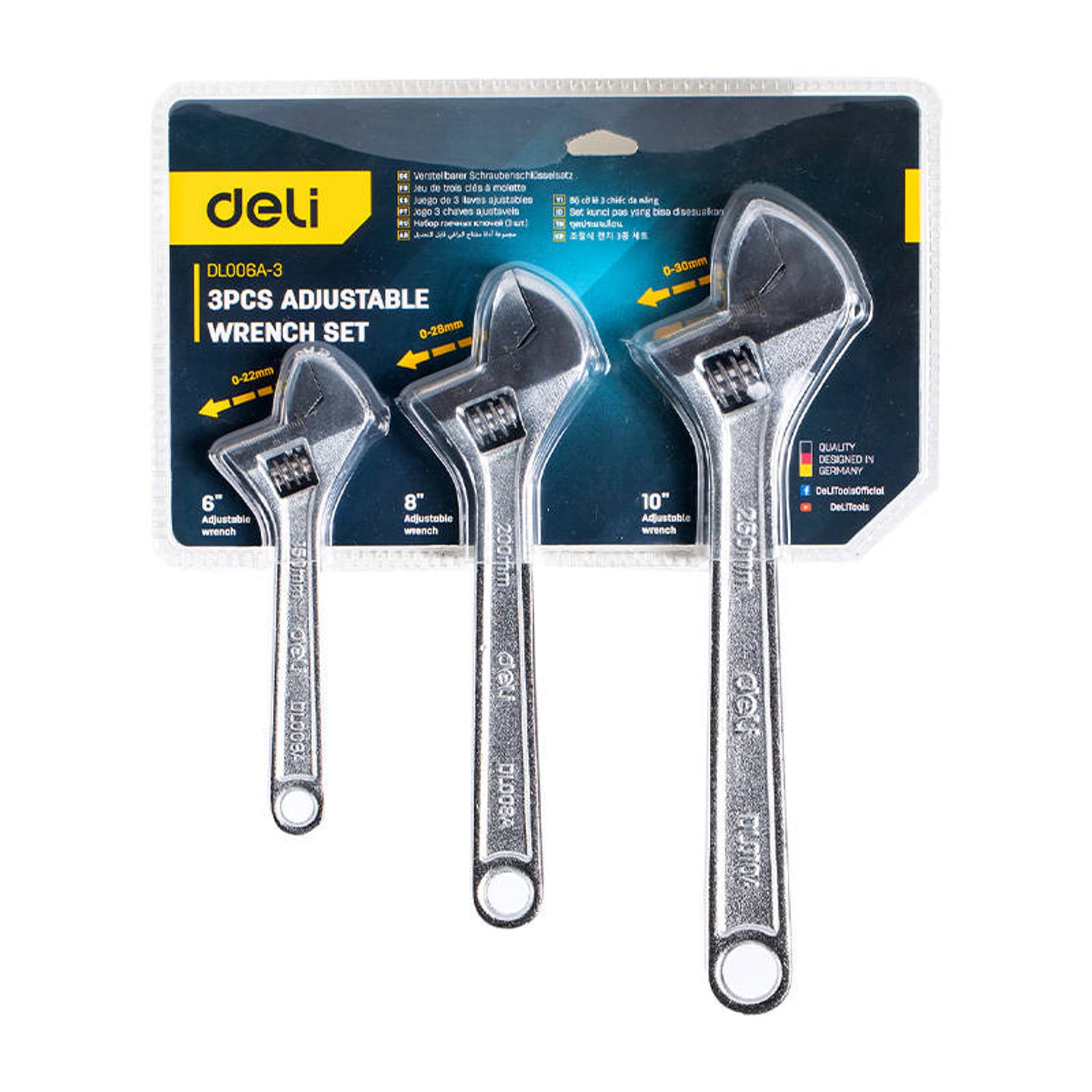 

Zestaw kluczy płaskich Deli Tools EDL006A-3, 3 sztuki