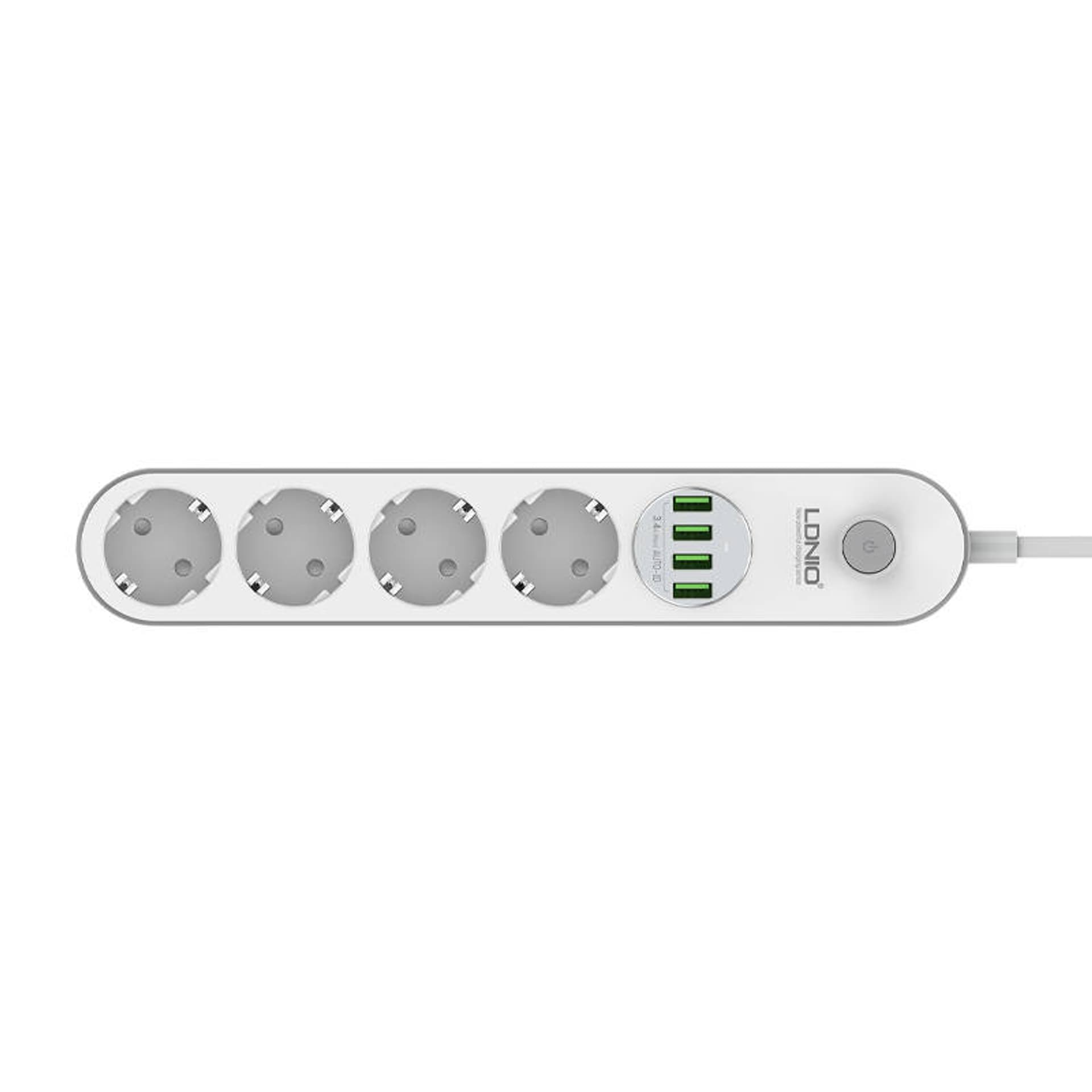 

Listwa zasilająca z 4 gniazdami AC, 4x USB, LDNIO SE4432, 2m (biała)