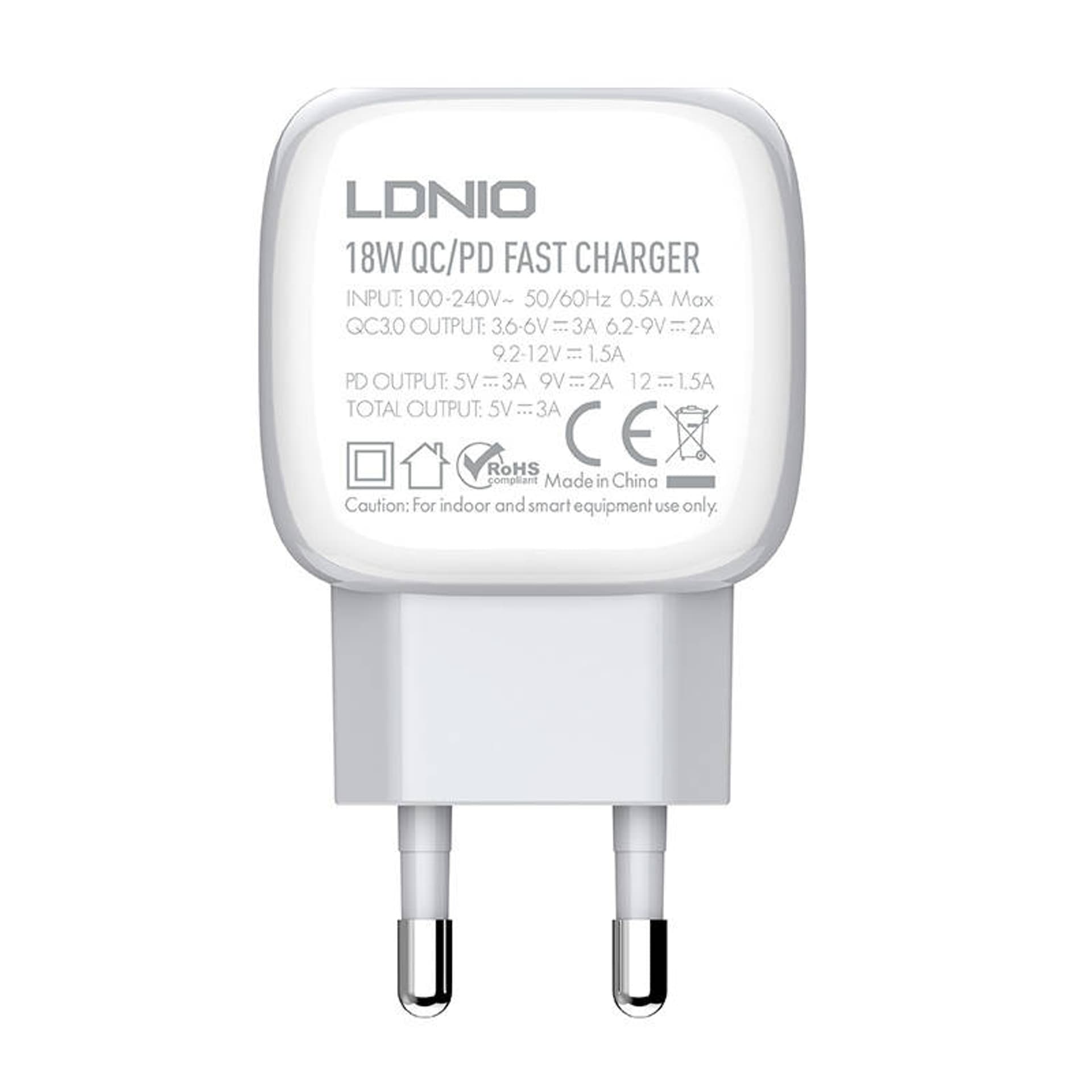 

Ładowarka sieciowa LDNIO A2313C, USB + USB-C, PD + QC 3.0, 20W (biała)