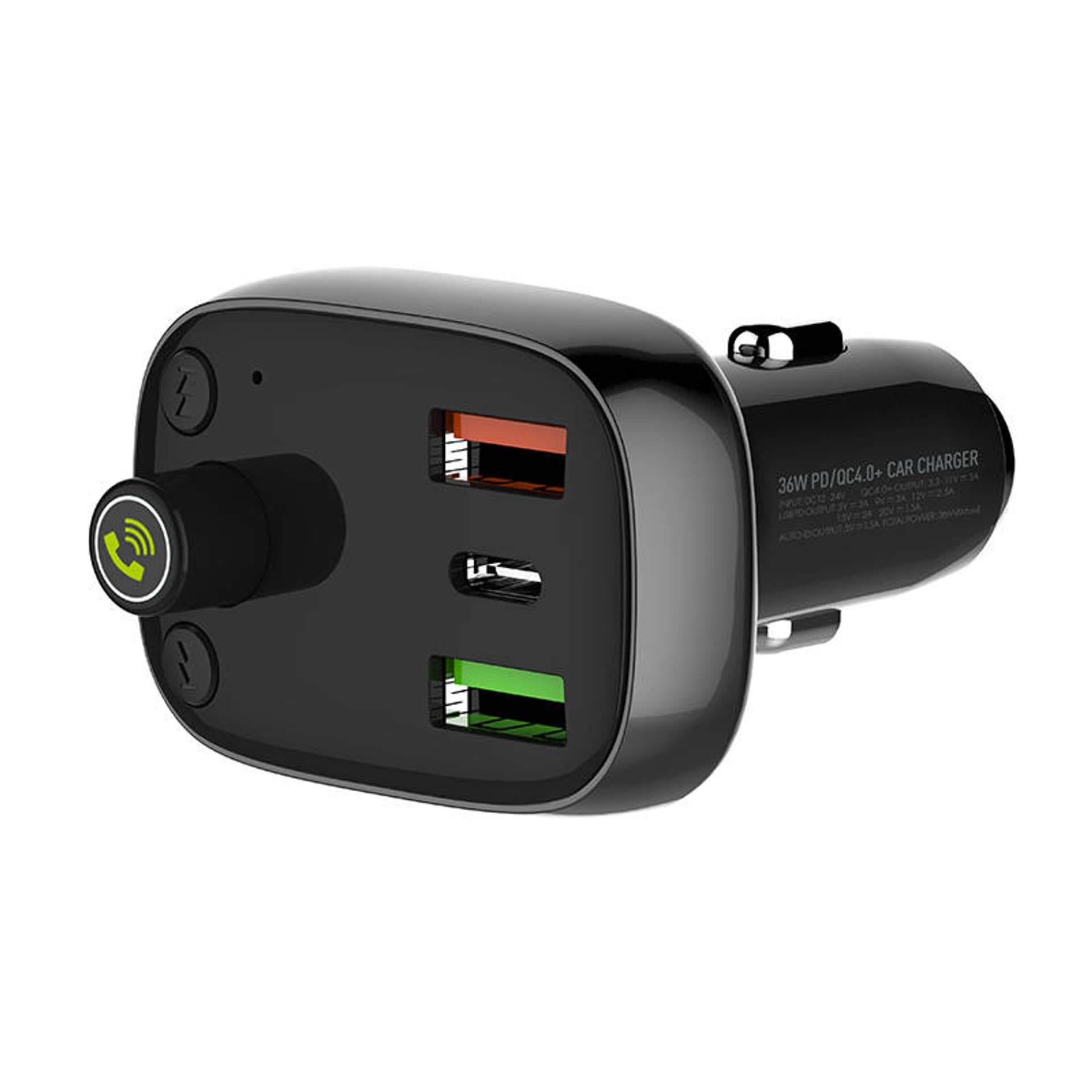 

Transmiter FM LDNIO C704Q z Bluetooth, 2x USB + USB-C, microSD / TF (czarny)