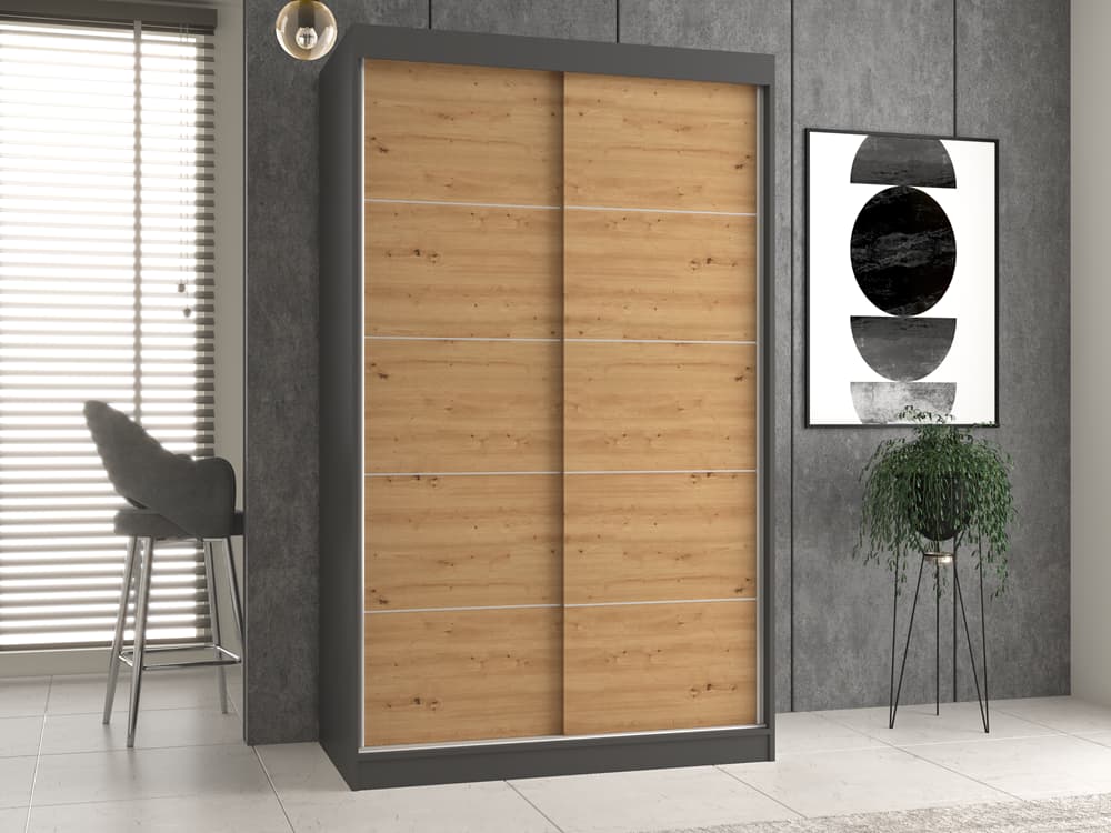 

SZAFA IGA 120 - ANTRACYT DĄB ARTISAN ZE SZPROSAMI