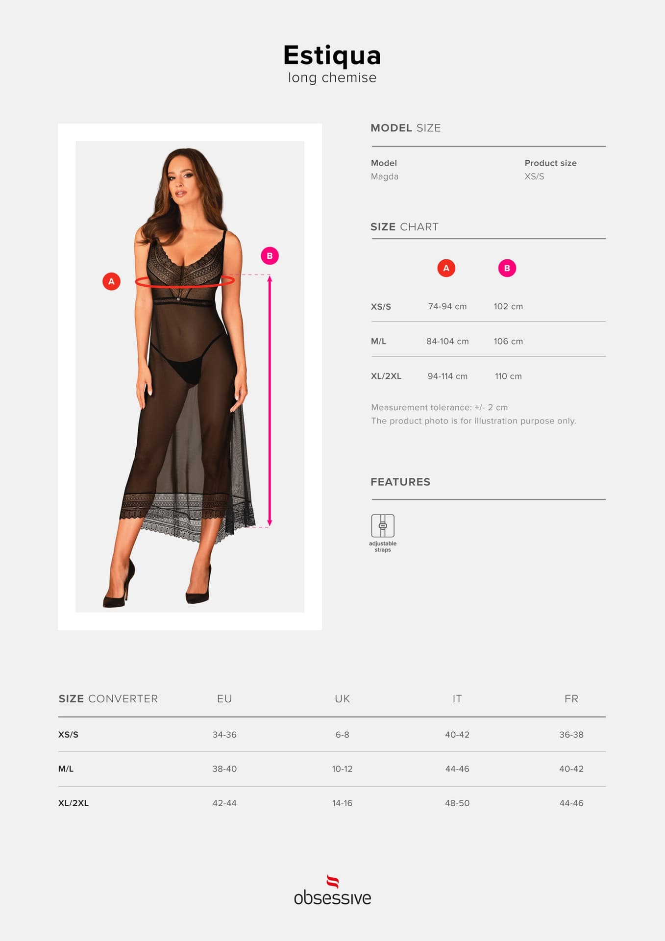 

KOSZULKA ESTIQUA CHEMISE (kolor czarny, rozmiar M/L)