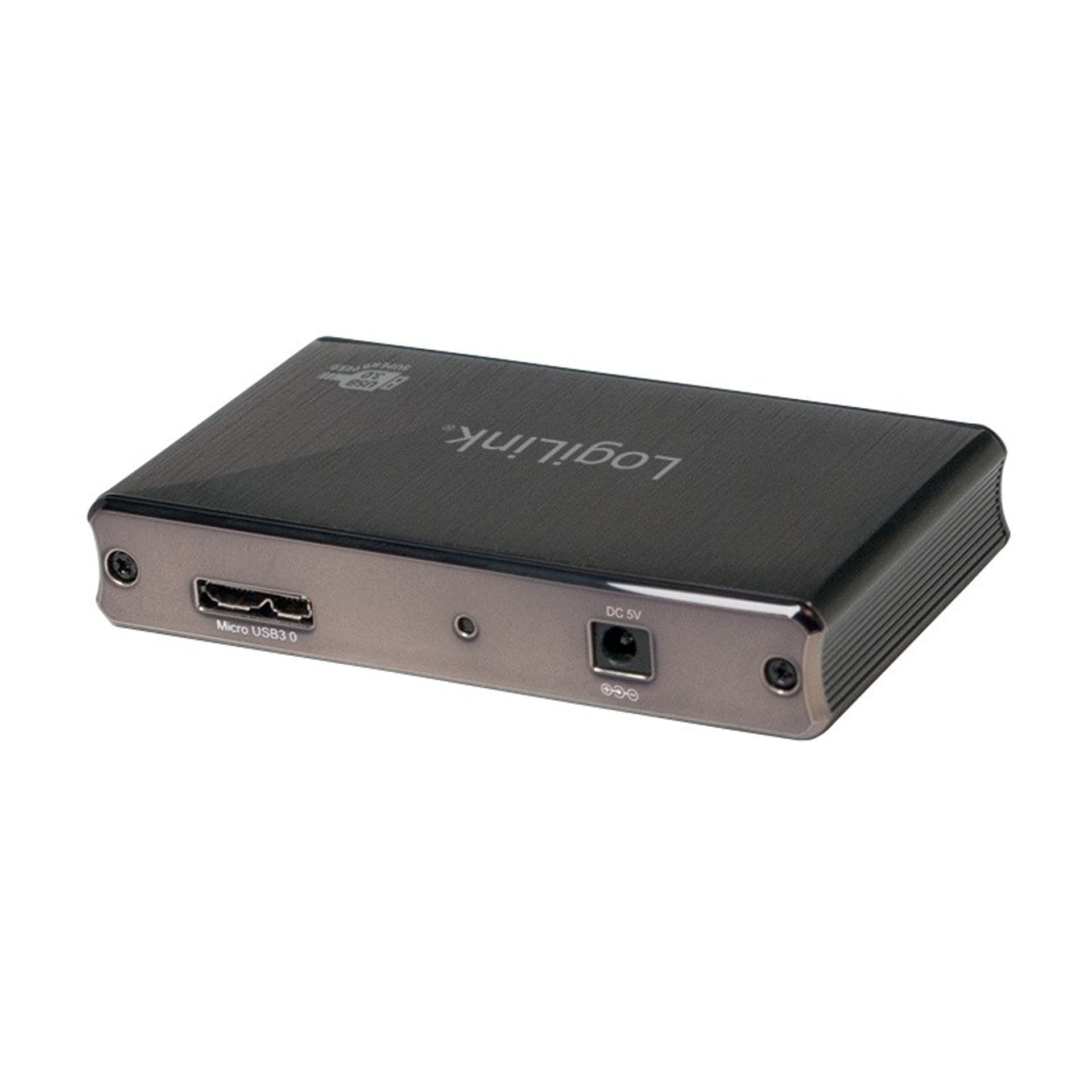 

Aluminiowy HUB USB3.0 4-porty, Czarny, Z zasilaczem