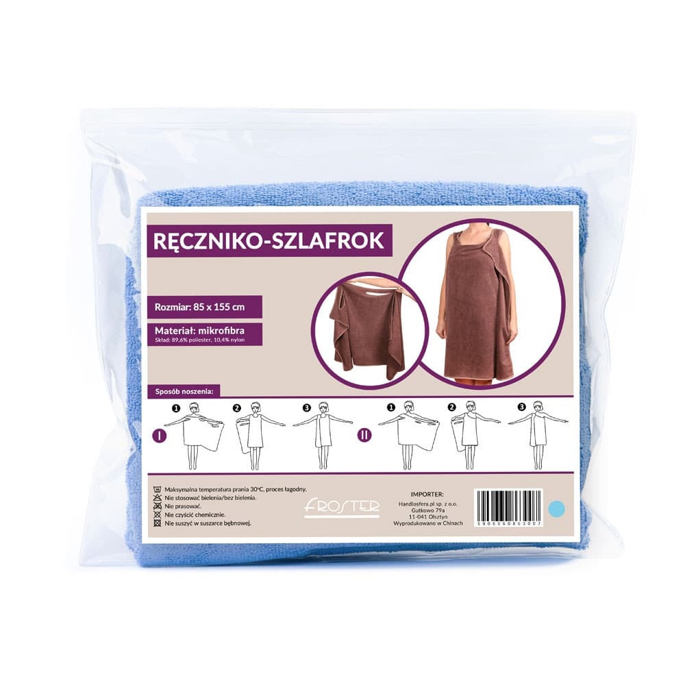 

Ręczniko - Szlafrok niebieski RĘCZNIK ramiączka