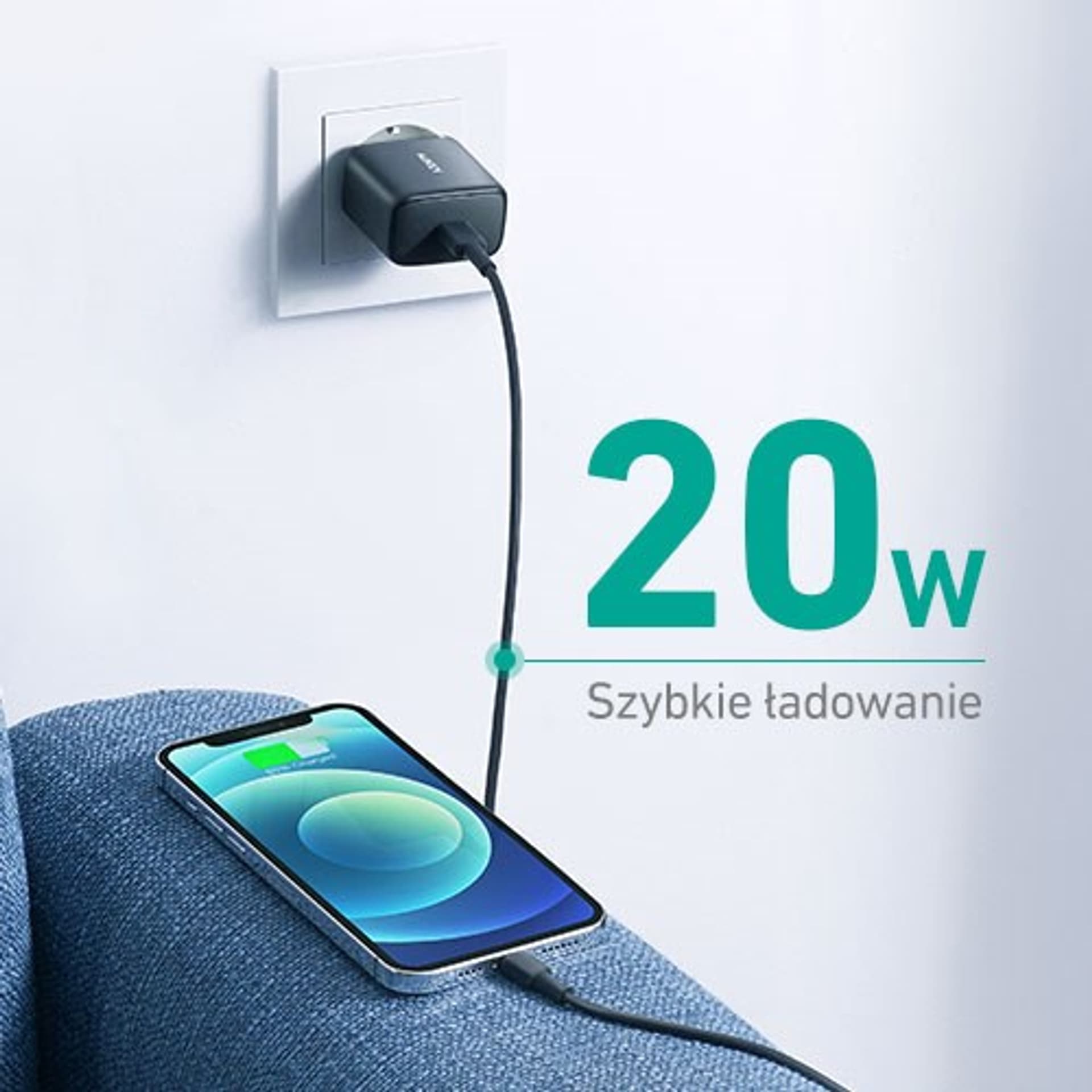 

AUEKY PA-R1 BLACK ŁADOWARKA SIECIOWA 20W 1XUSB-C PD