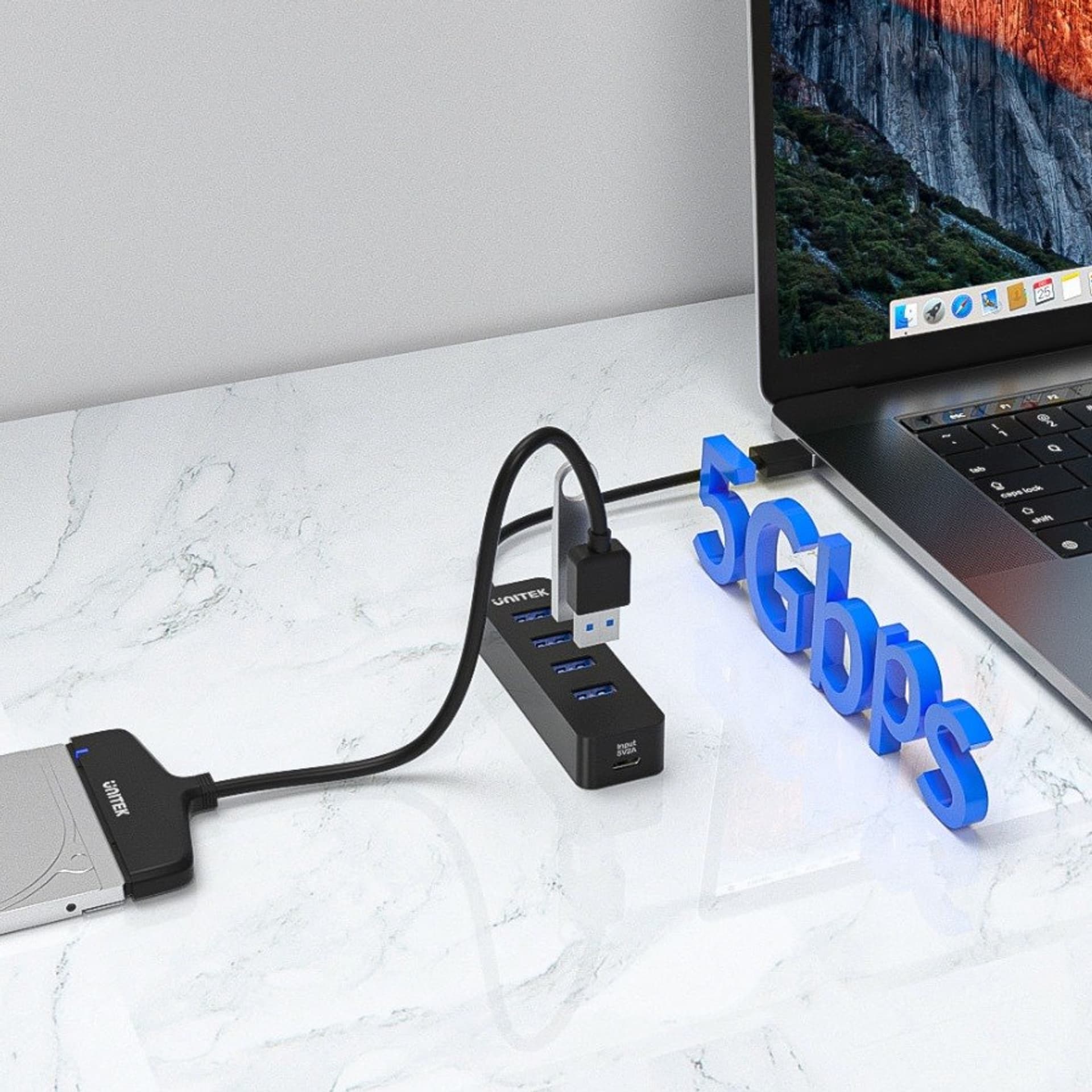 

UNITEK HUB USB-A 4X USB-A 3.1, AKTYWNY,10W, H1117A