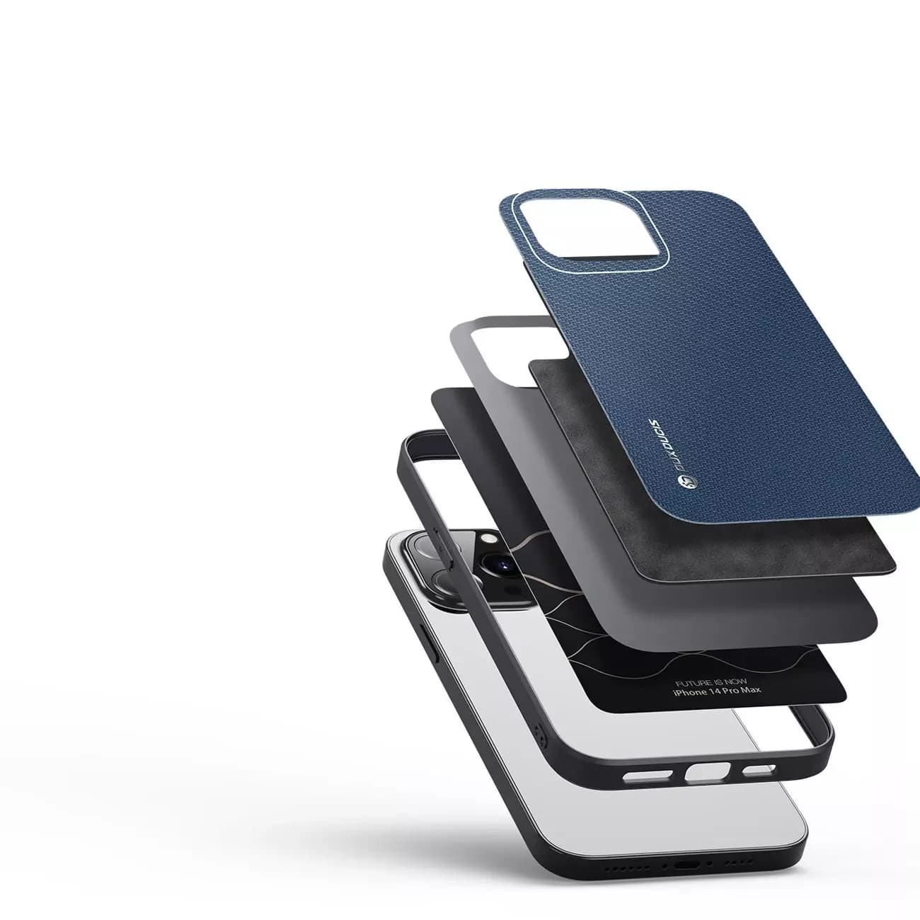 

Dux Ducis Fino etui pokrowiec pokryty nylonowym materiałem iPhone 14 Pro Max niebieski
