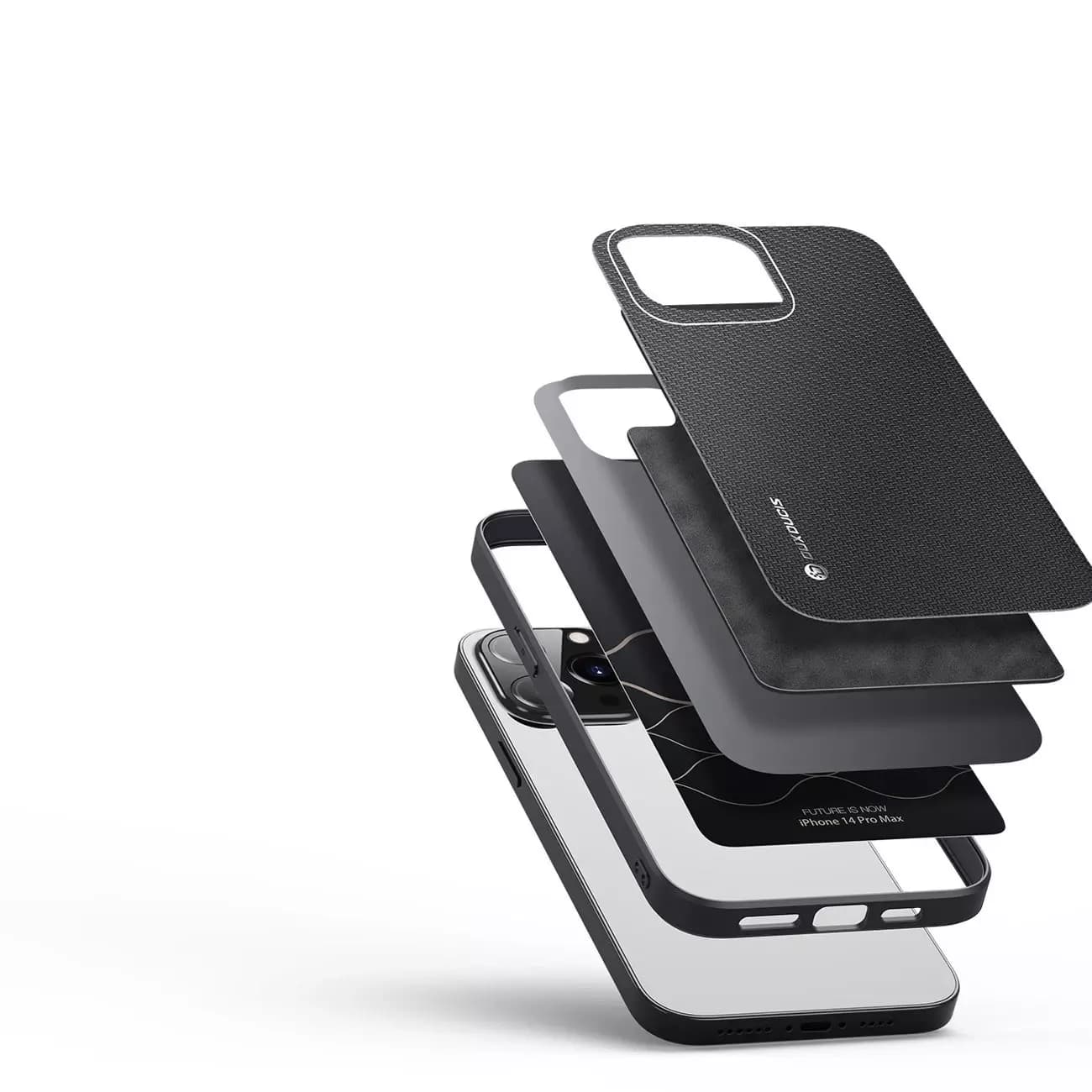 

Dux Ducis Fino etui pokrowiec pokryty nylonowym materiałem iPhone 14 Pro Max czarny