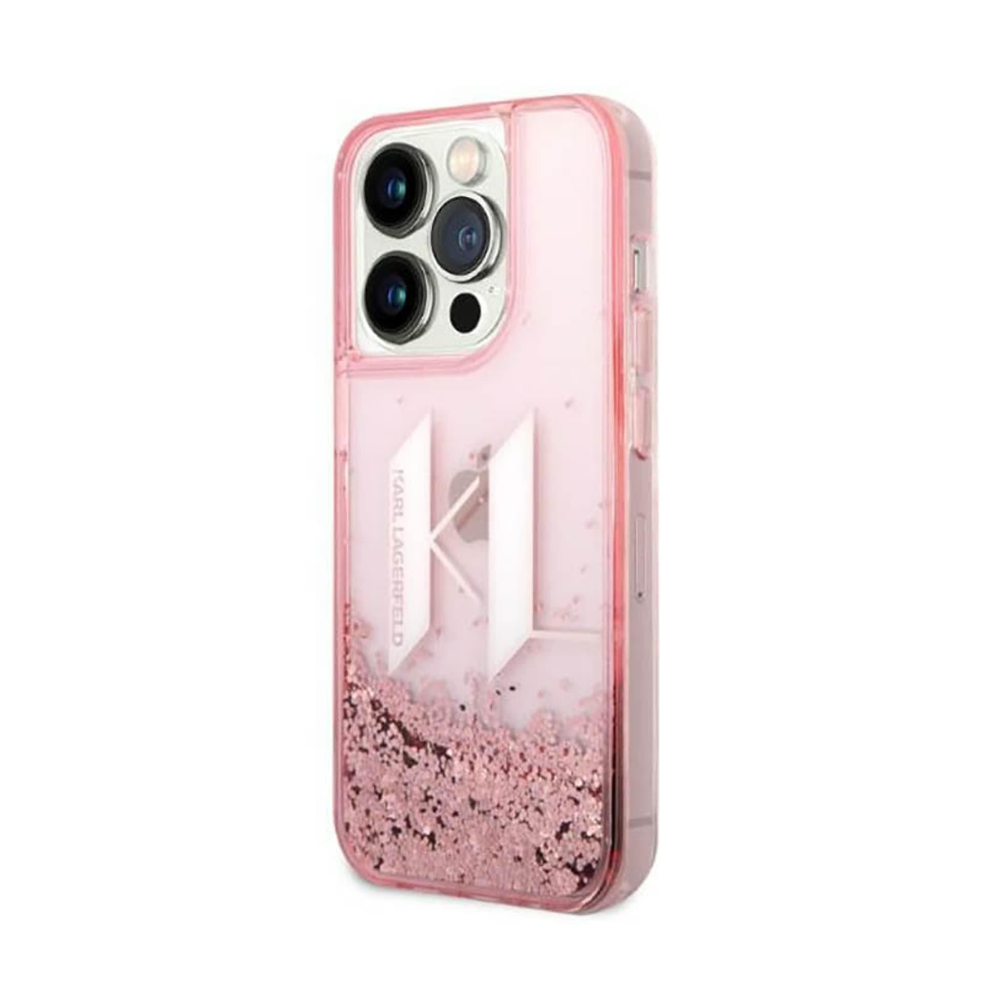

Karl Lagerfeld Liquid Glitter Big Logo Case - Etui iPhone 14 Pro (różowy)