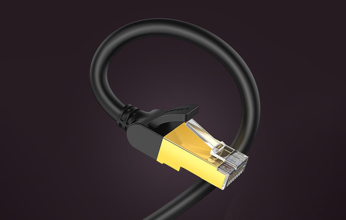 

Okrągły kabel sieciowy UGREEN NW107 Ethernet RJ45, Cat.7, STP, 5m (czarny)