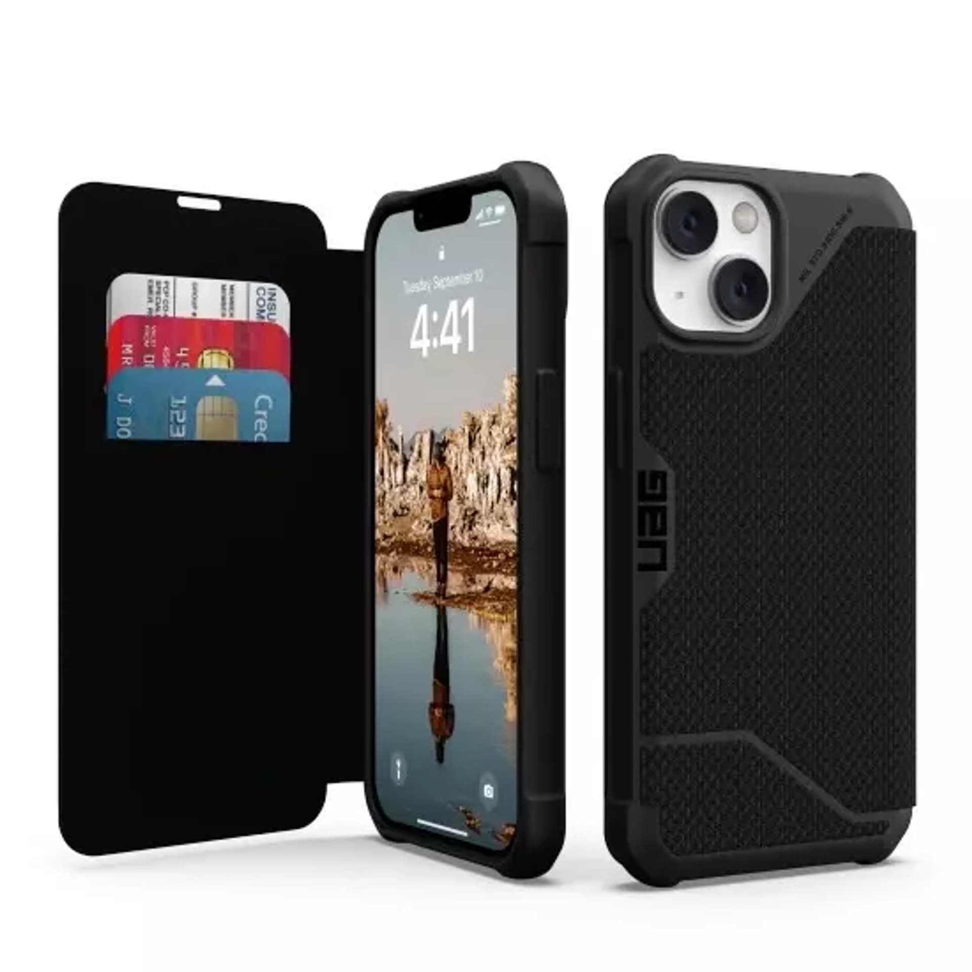 

UAG Metropolis - obudowa ochronna z klapką do iPhone 14 Plus (kevlar-black)