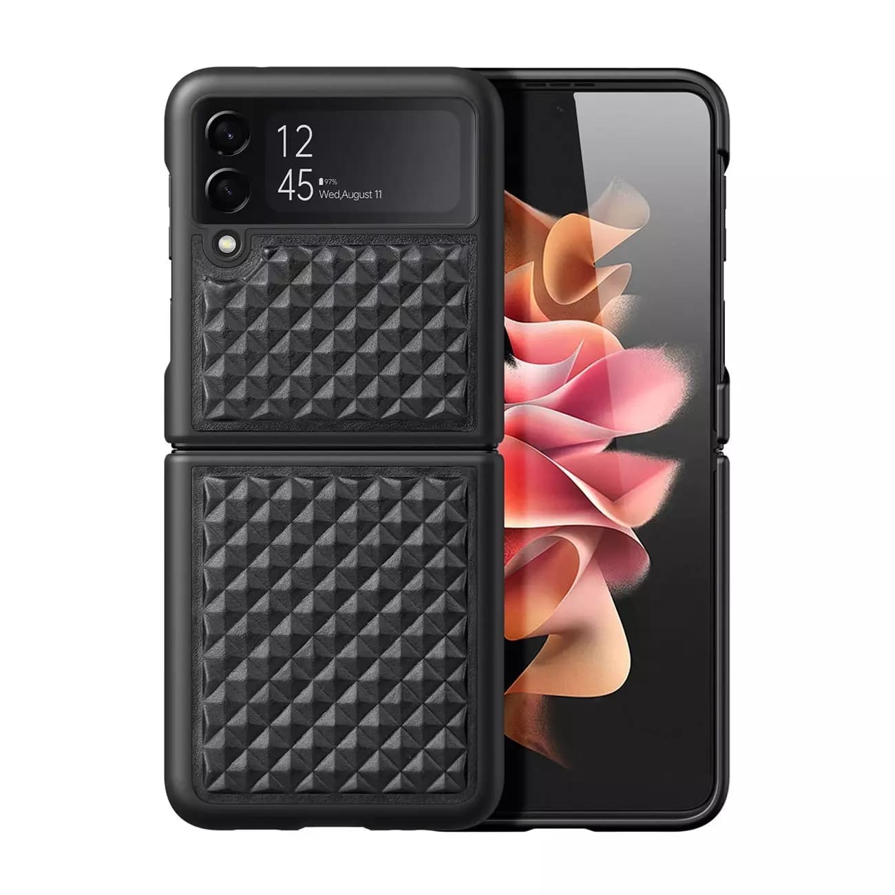 

Dux Ducis Venice skórzane etui do Samsung Galaxy Z Flip 3 pokrowiec z naturalnej skóry czarny