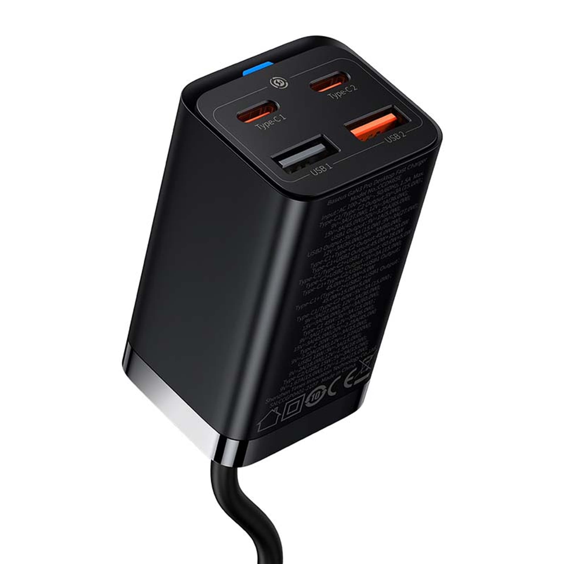 

Ładowarka sieciowa Baseus GaN3 Pro, 2x USB-C, 2x USB, 65W (czarna)