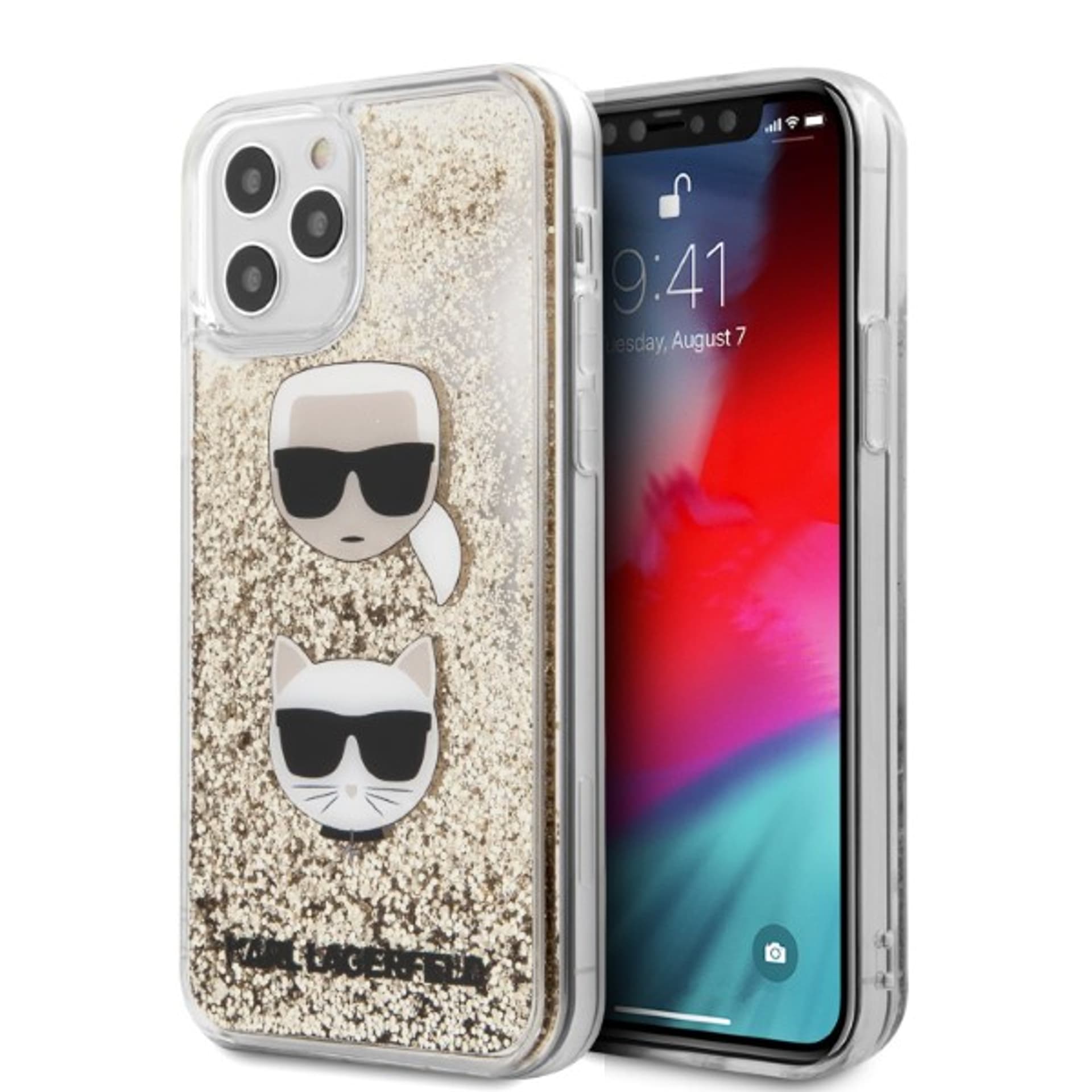 

Karl Lagerfeld KLHCP12LKCGLGO iPhone 12 Pro Max 6,7" złoty/gold hardcase Liquid Glitter Karl&Choupette