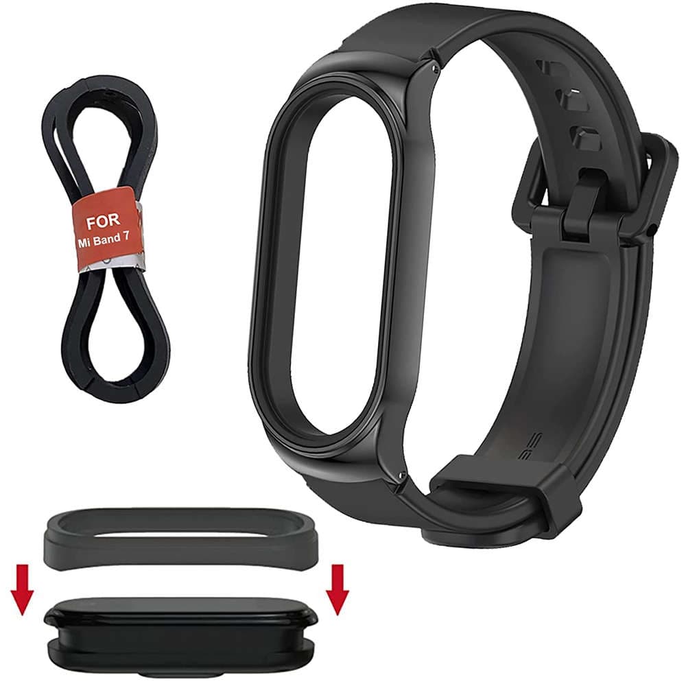 

Pasek silikonowy Alogy z zapięciem opaska do Xiaomi Mi Band 7 Black