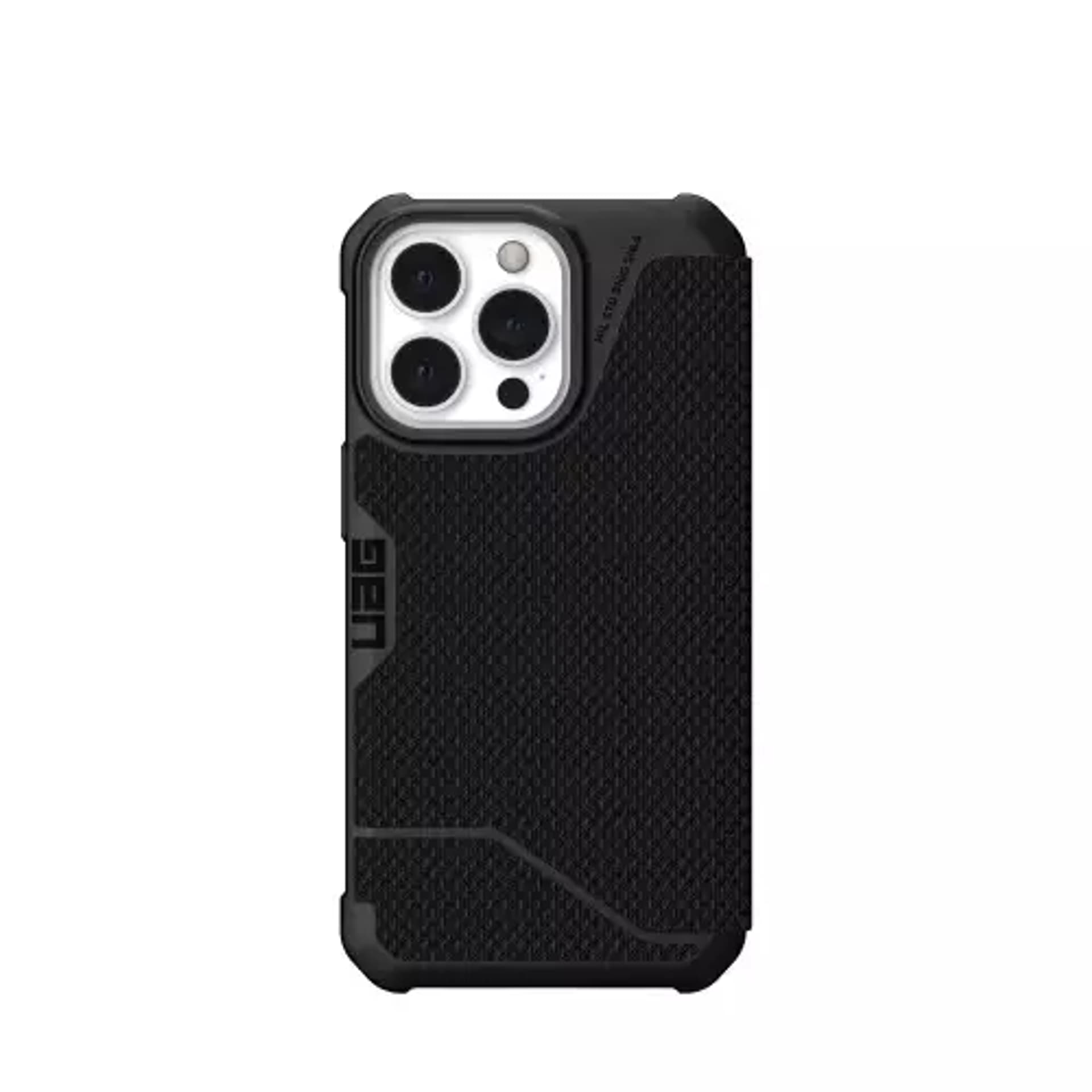 

UAG Metropolis - obudowa ochronna z klapką do iPhone 13 Pro (kevlar - czarna)