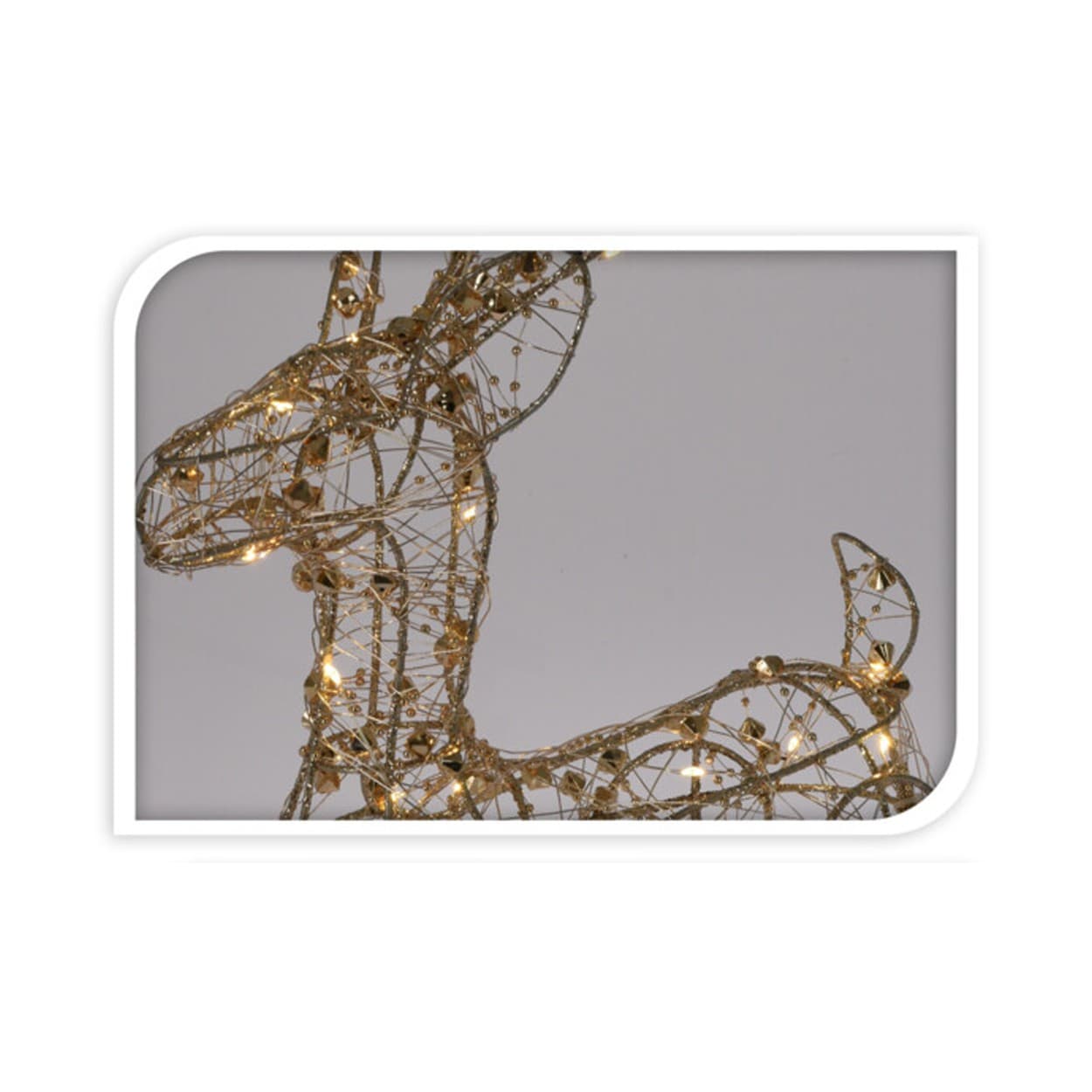 

Renifer złoty zdobiony 40 Led 53 cm