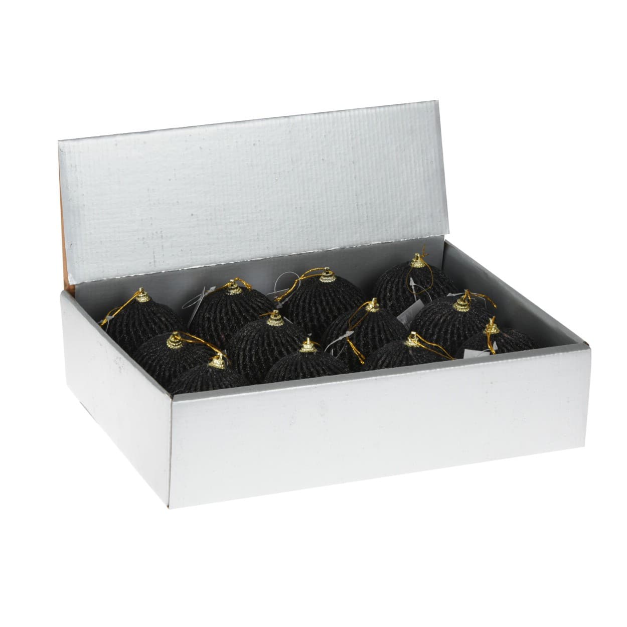 

Bombki choinkowe z brokatem black 12