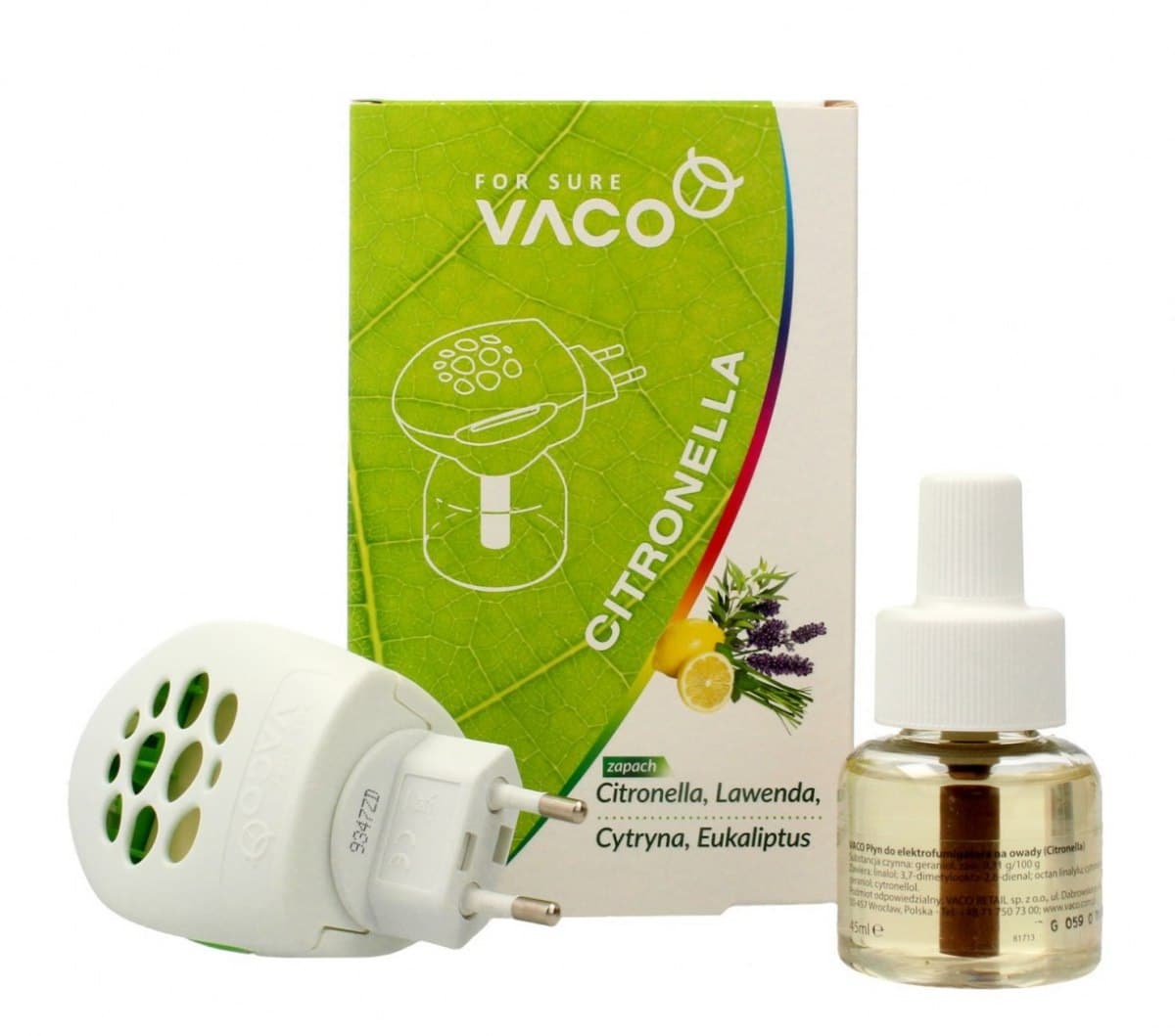 

VACO ECO Elektrofumigator Citronella + Płyn 45ml 1op.