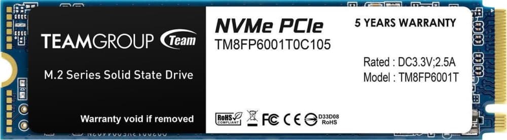 

Dysk SSD TEAM GROUP MP33 M.2 2280″ 1 TB PCI-E x4 Gen3 NVMe 1800MB/s 1500MS/s