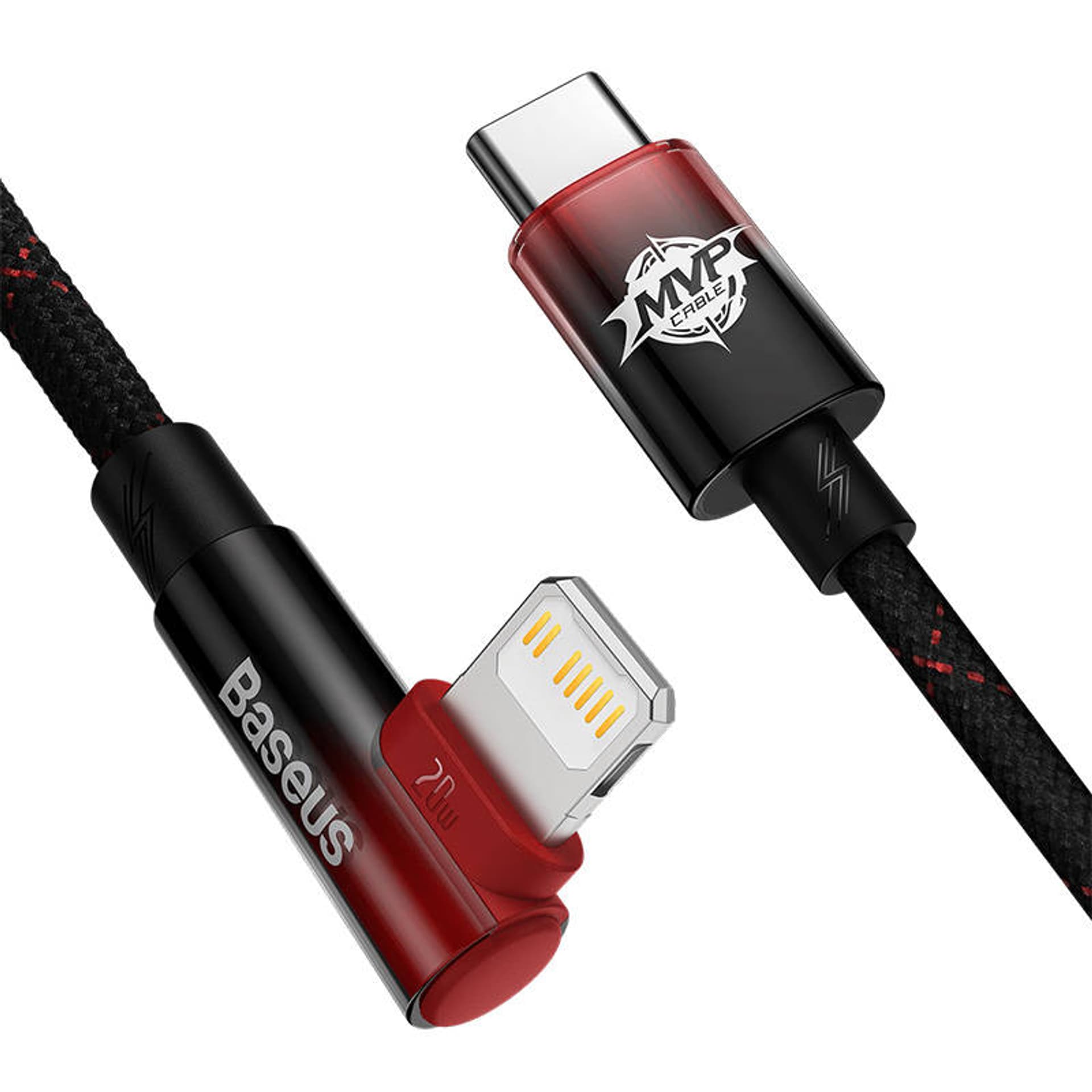

Kabel USB-C do Lightning Baseus MVP 20W 1m (czarno-czerwony))