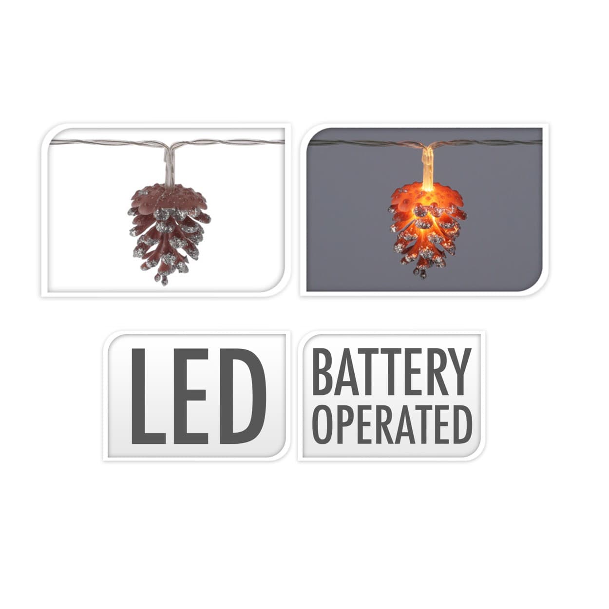 

Girlanda z szyszek 10 led brązowe