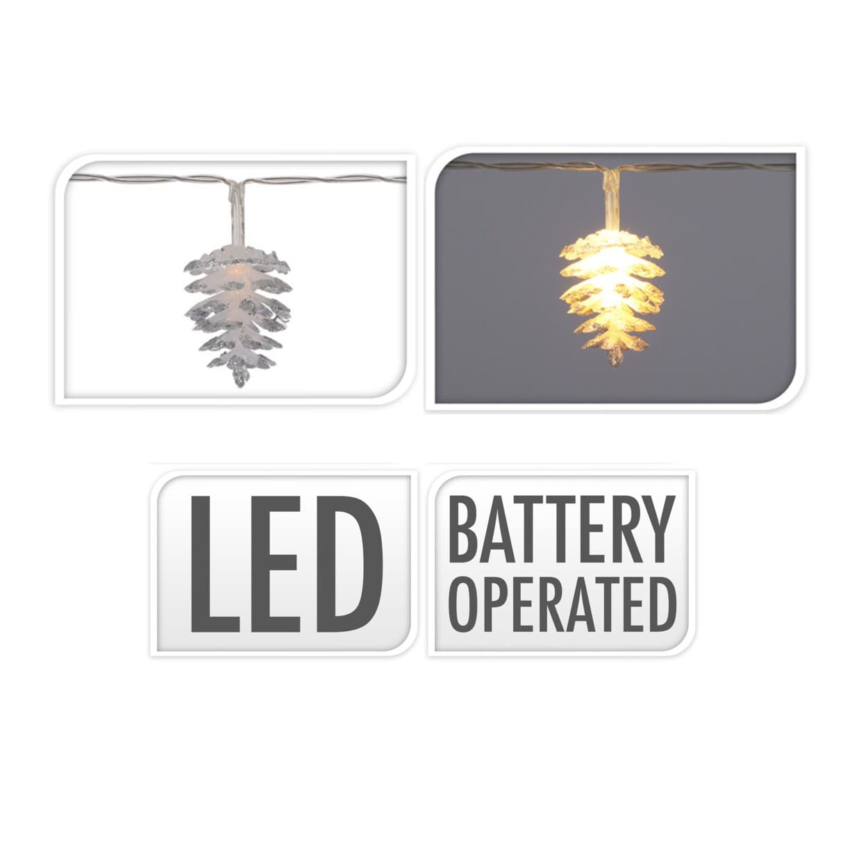

Girlanda z szyszek 10 led białe