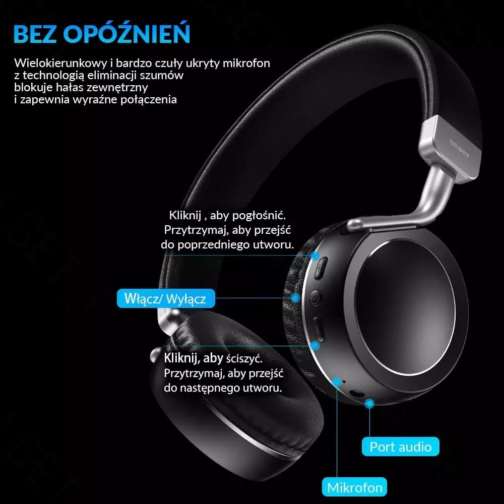 

ROCK SPACE S9 Bezprzewodowe słuchawki nauszne HiFi Czerwony