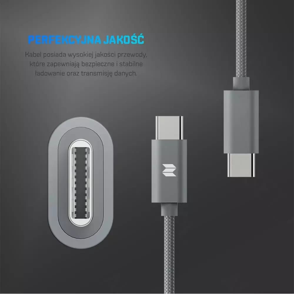 

ROCK SPACE C2 Kabel USB-C Typ C Nylonowy 2m 1,5A