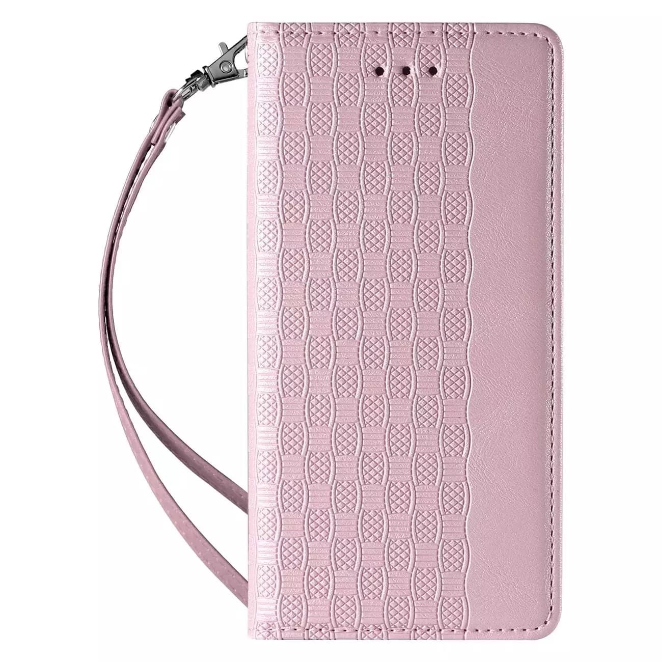 

Magnet Strap Case etui do iPhone SE 2022 / SE 2020 / iPhone 8 / iPhone 7 pokrowiec portfel + mini smycz zawieszka różowy